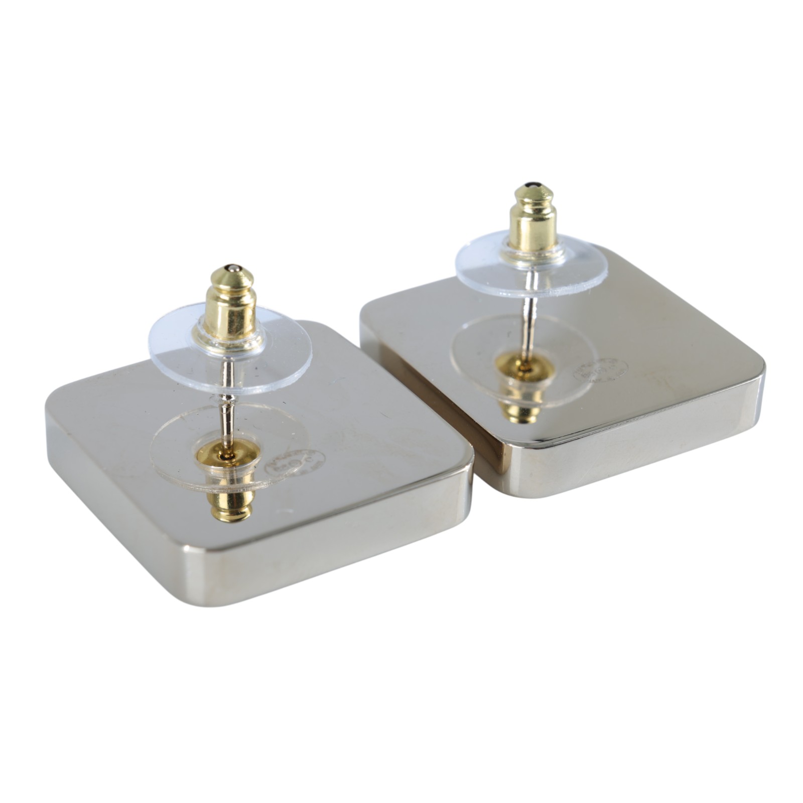 香奈兒 CHANEL CC LOGO 耳環 耳釘 B23 C 藍方形雙C耳環 無附屬品