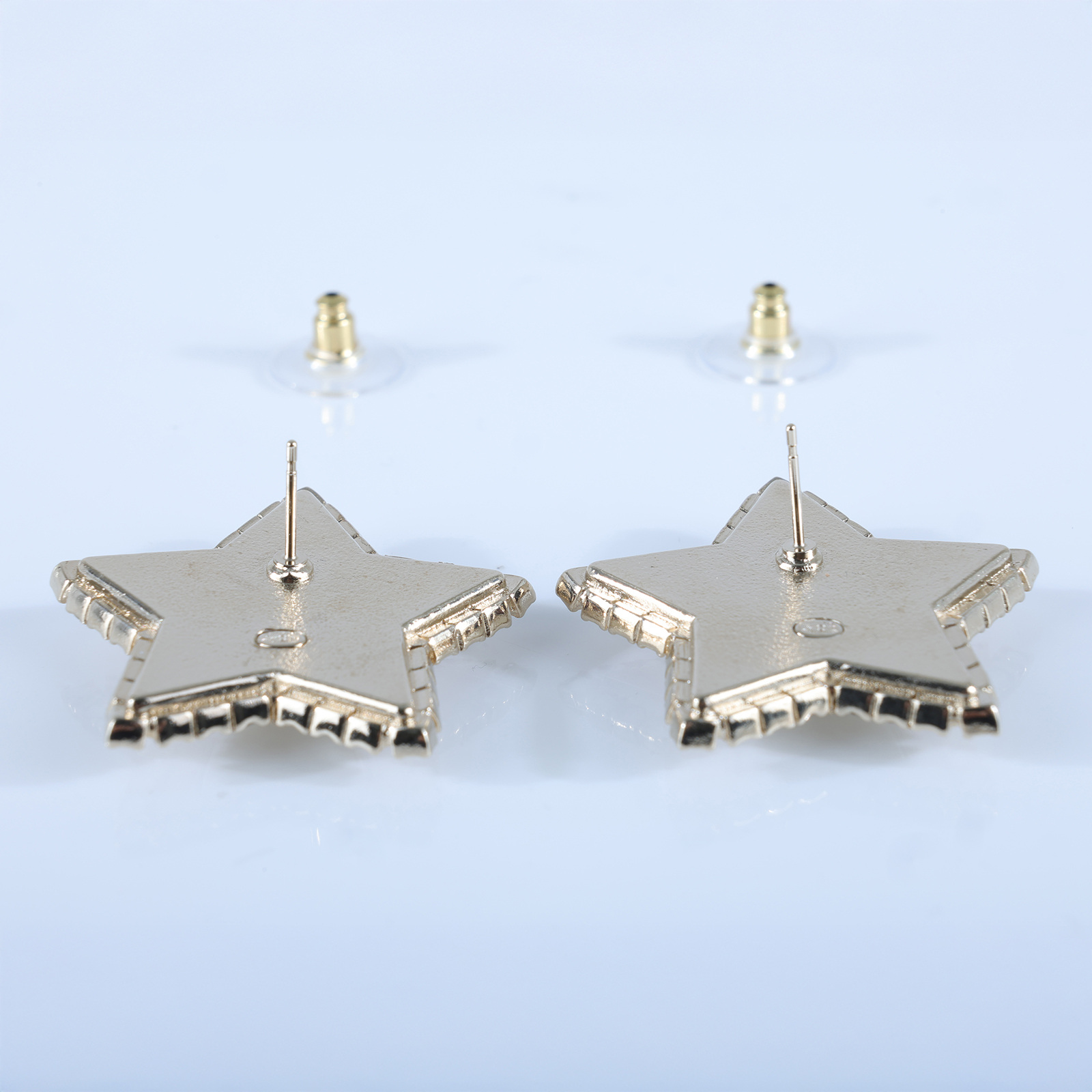 香奈兒 CHANEL CC LOGO 耳環 耳釘 C24 A 白色大星星水鑽耳環 無附屬品