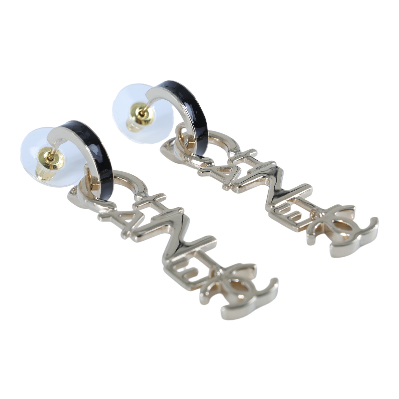 香奈兒 CHANEL CC LOGO 耳環 耳釘 A22 K 淡金垂墜LOGO耳環 無附屬品