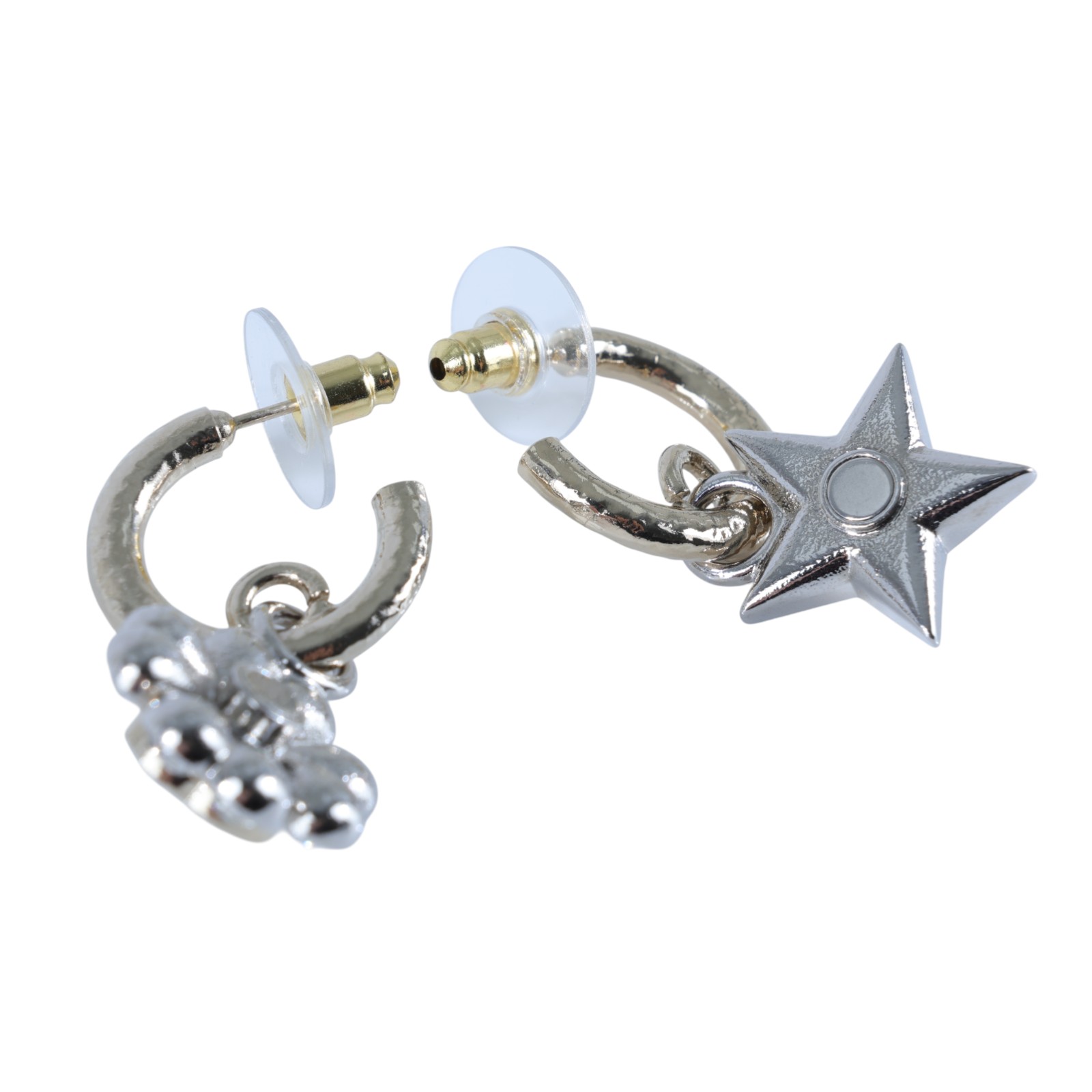 香奈兒 CHANEL CC LOGO 耳環 耳釘 C23 S 淡金水鑽星星花耳環 無附屬品