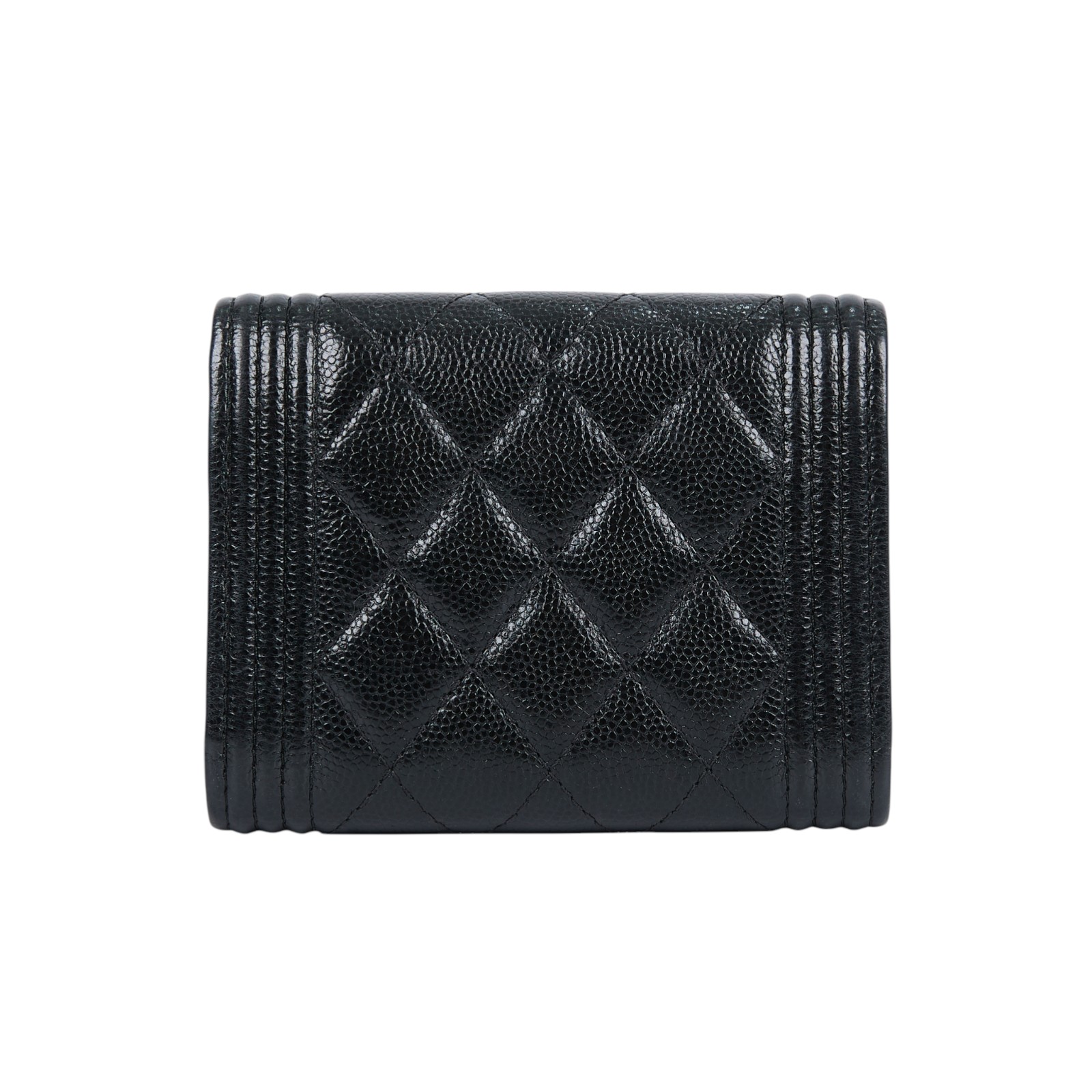 香奈兒 CHANEL BOY 零錢包 A84311 B05006 31開黑金荔枝BOY雙層卡包 原廠盒子/防塵袋/保證卡/國外購買證明