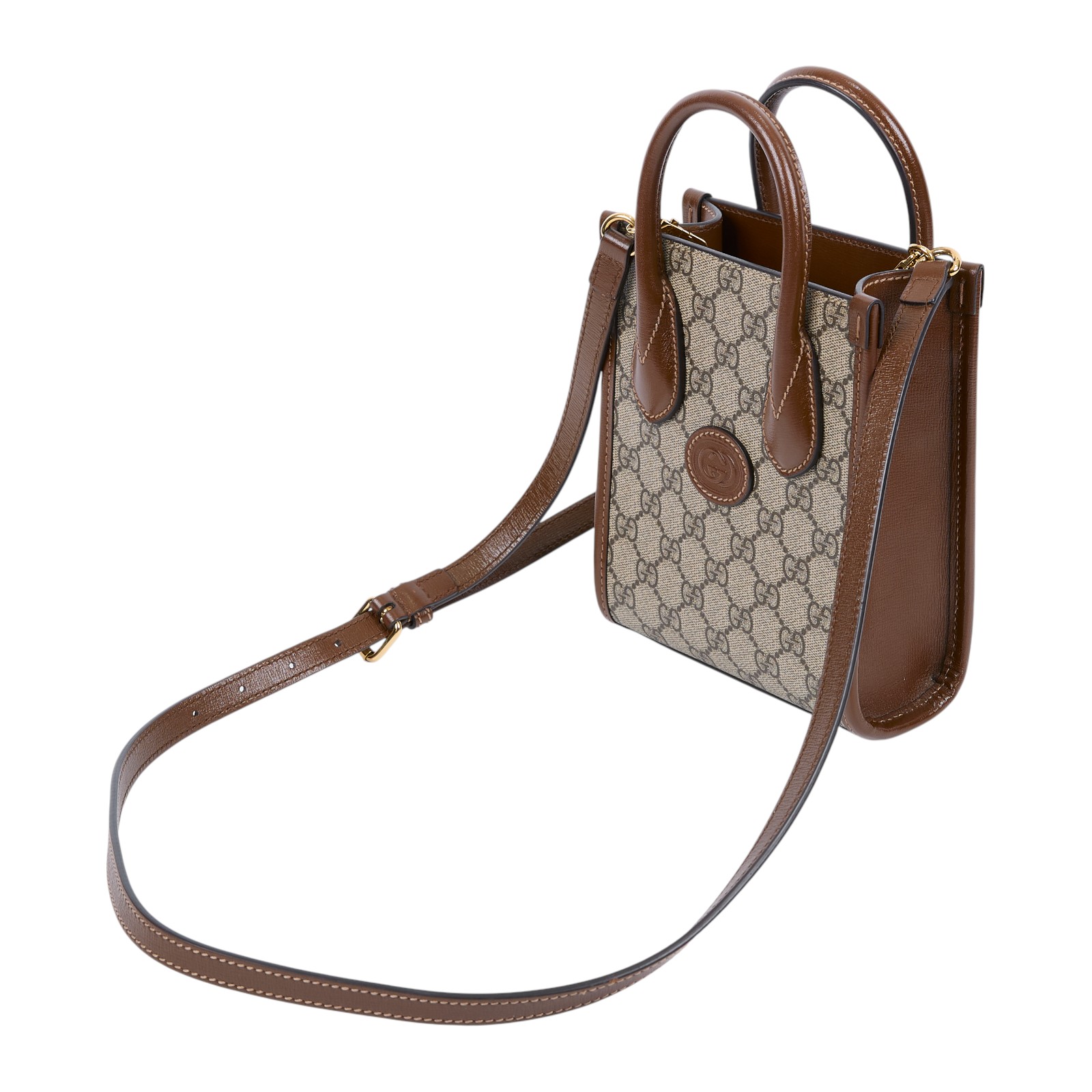 古馳 GUCCI Interlocking G 迷你 手提袋 671623 92TCG 咖INTERLOCKING琴譜包 防塵袋