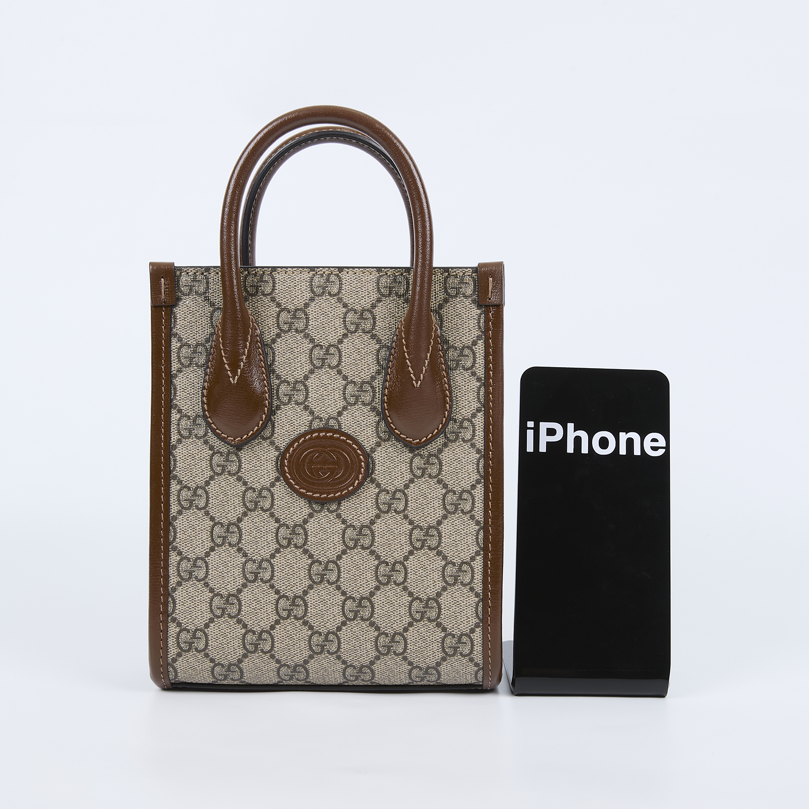 古馳 GUCCI Interlocking G 迷你 手提袋 671623 92TCG 咖INTERLOCKING琴譜包 防塵袋