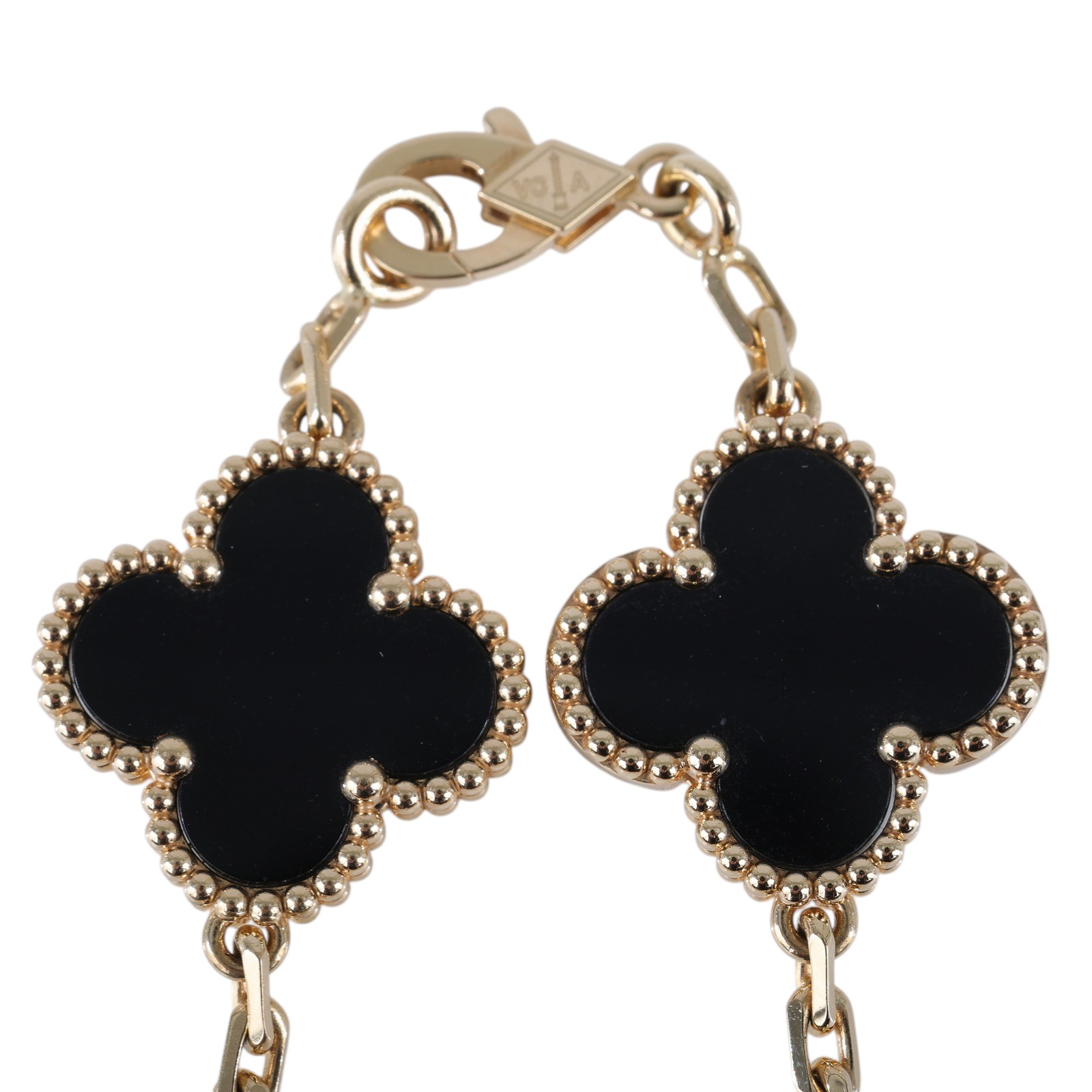 梵克雅寶 Van Cleef & Arpels Vintage Alhambra手鍊 5枚四葉幸運圖騰 VCARA41300  原廠盒子/防塵袋/保書/購買證明