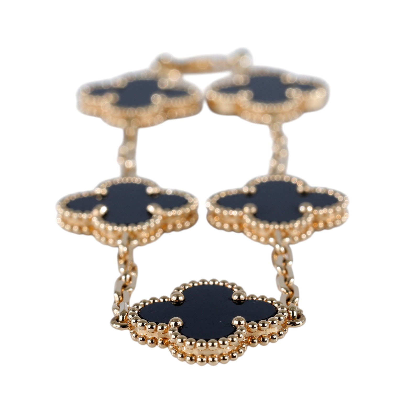 梵克雅寶 Van Cleef & Arpels Vintage Alhambra手鍊 5枚四葉幸運圖騰 VCARA41300  原廠盒子/防塵袋/保書/購買證明