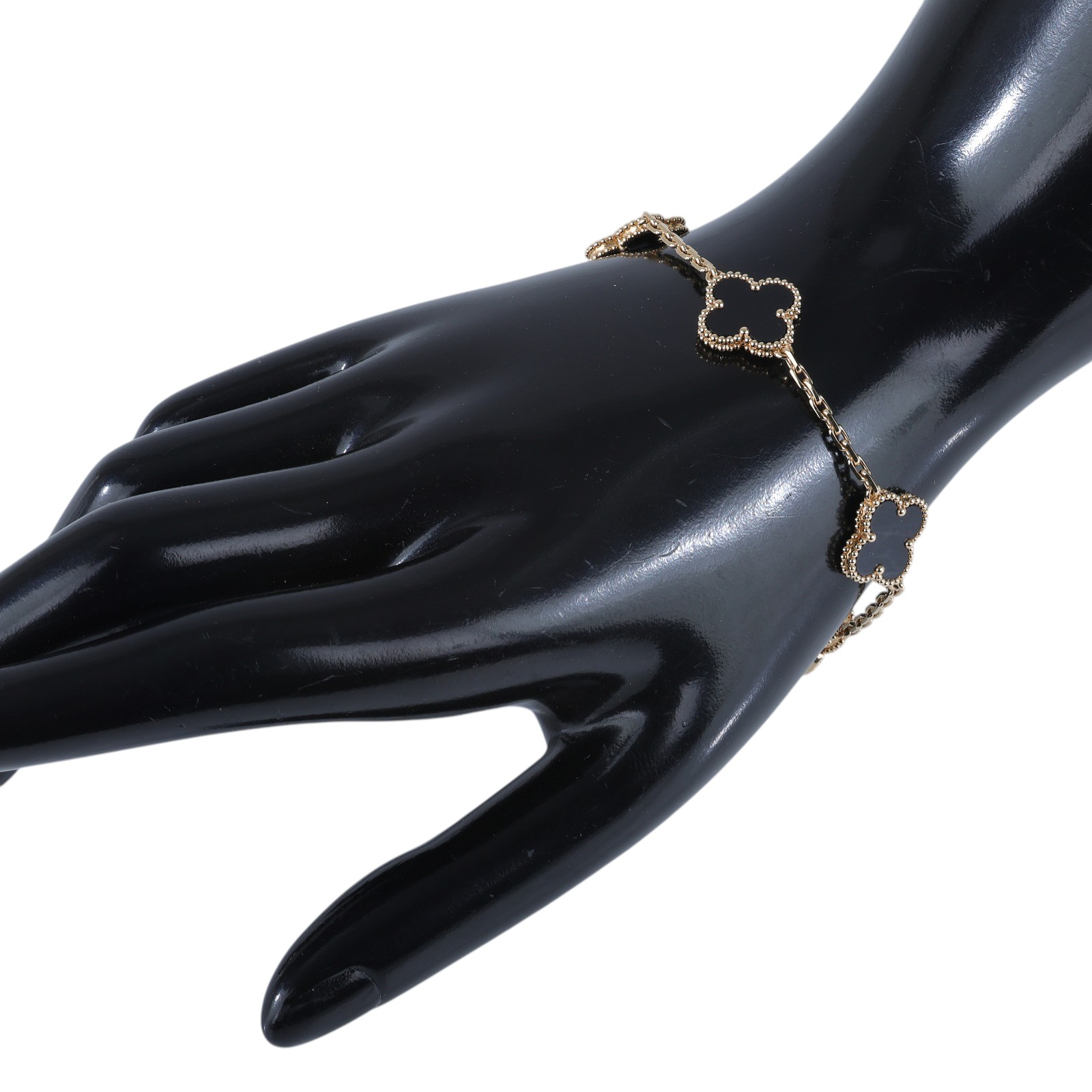 梵克雅寶 Van Cleef & Arpels Vintage Alhambra手鍊 5枚四葉幸運圖騰 VCARA41300  原廠盒子/防塵袋/保書/購買證明