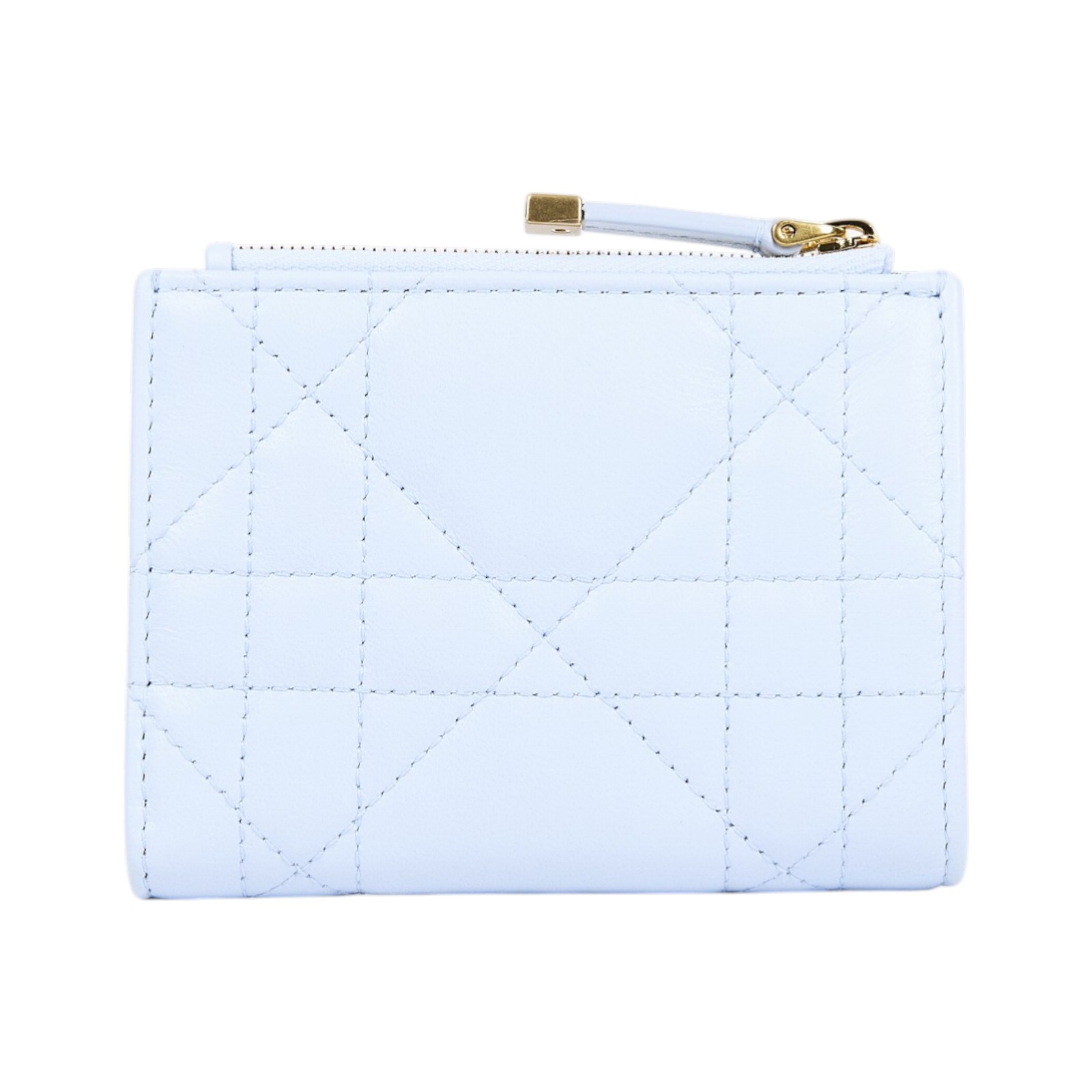 迪奧 CHRISTIAN DIOR Caro Dahlia 短夾 錢包 日本限定 S4208UHNN 淺藍CARO LOGO鑲水鑽短夾 原廠盒子/防塵袋