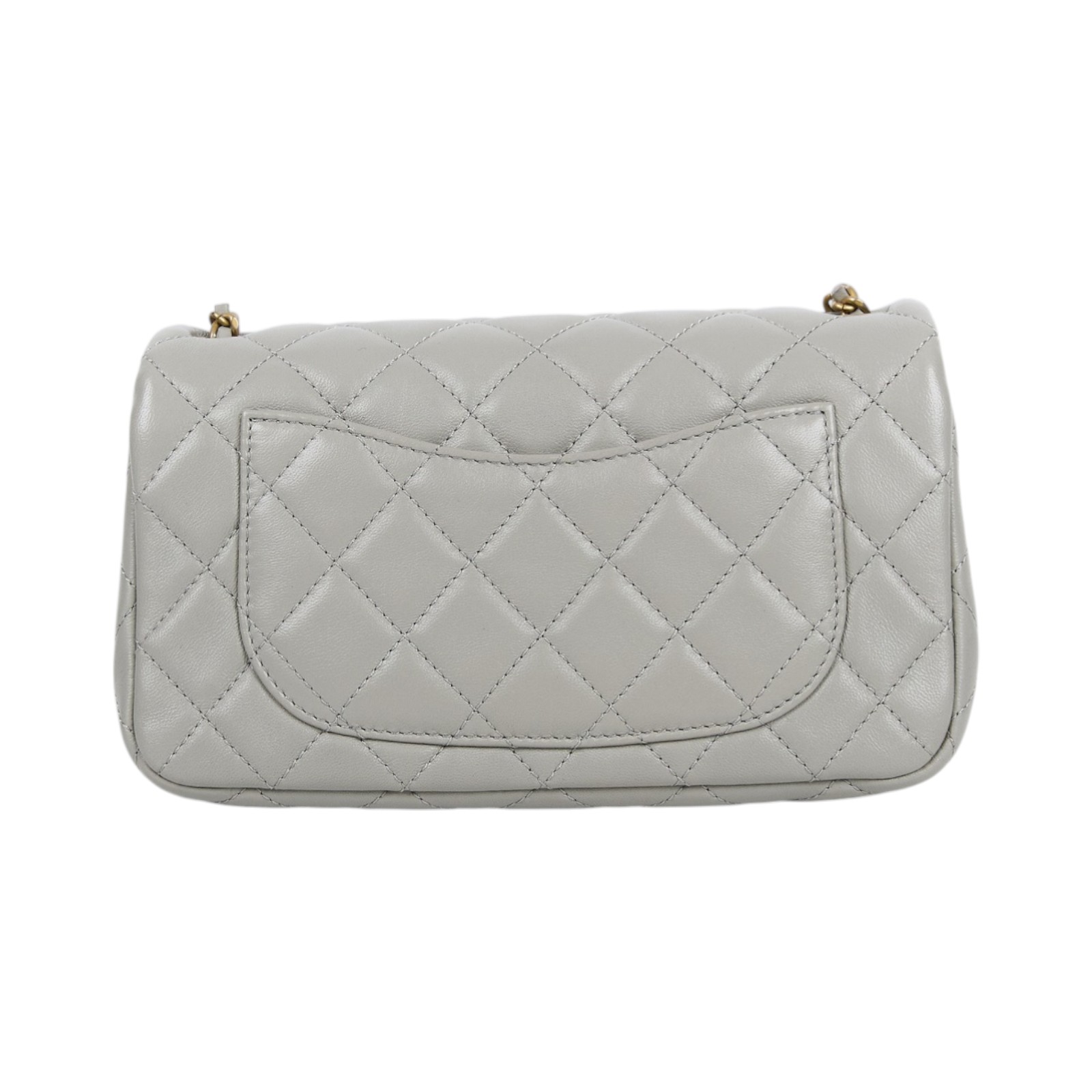 香奈兒 CHANEL Coco 20  肩背 斜背 迷你 口蓋包 AS1786 晶片款 灰金球COCO20 防塵袋