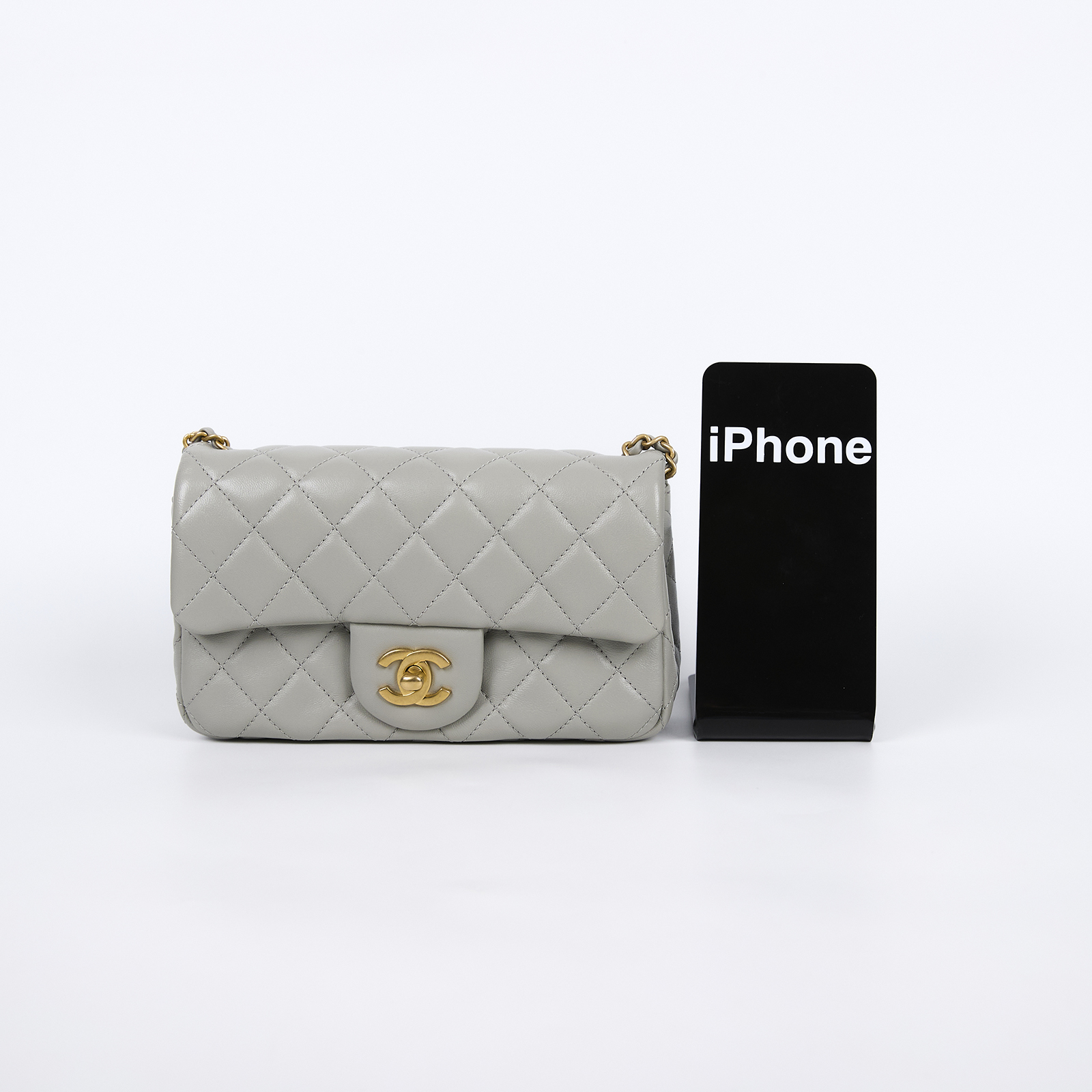 香奈兒 CHANEL Coco 20  肩背 斜背 迷你 口蓋包 AS1786 晶片款 灰金球COCO20 防塵袋