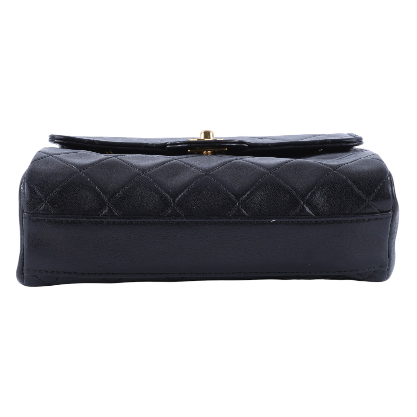 香奈兒 CHANEL CF 口蓋包 方胖子 肩背包  3開黑羊小方包 無附屬品