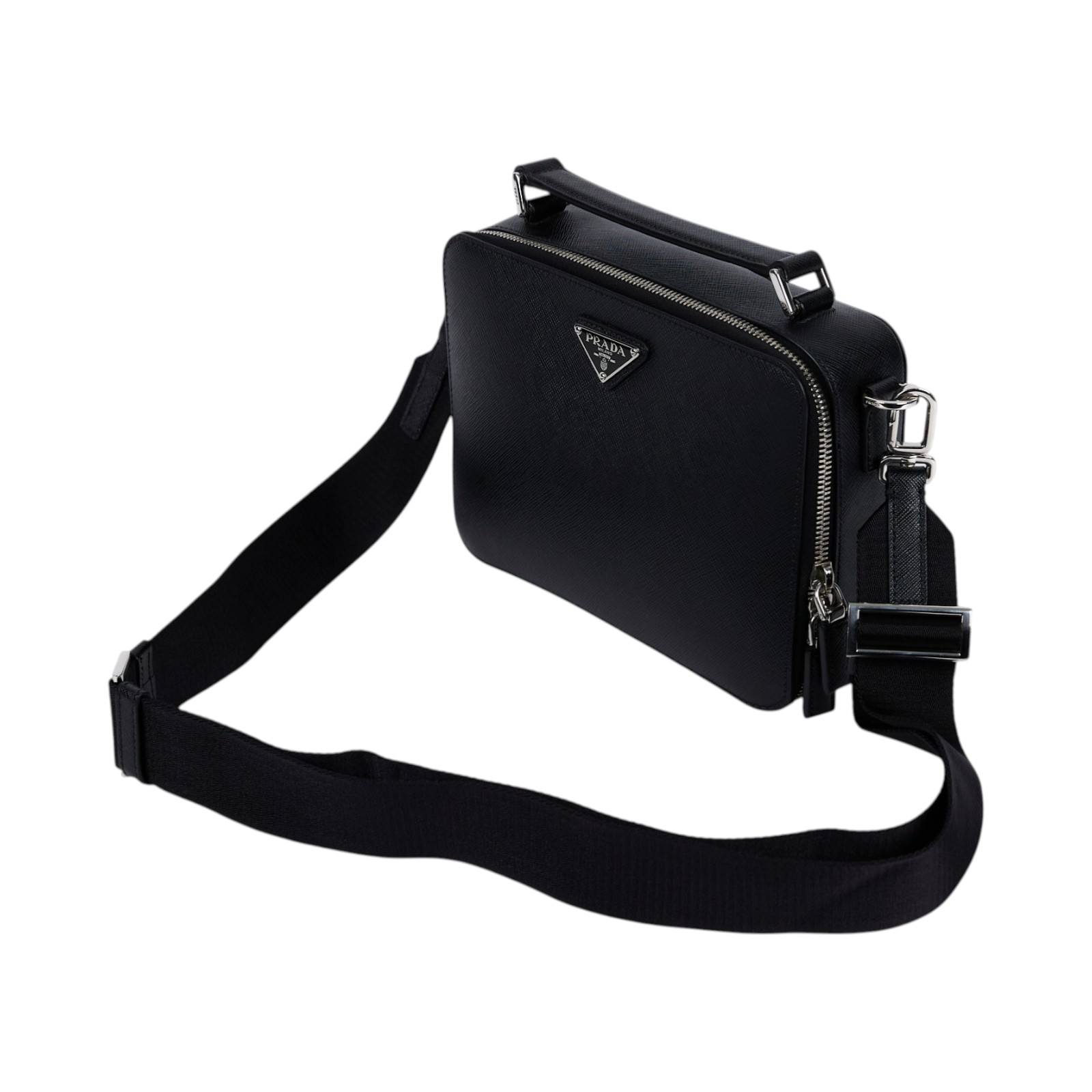 普拉達 PRADA Brique Saffiano皮革手袋 2VH069_9Z2 黑Brique Saffiano皮革手袋 防塵袋