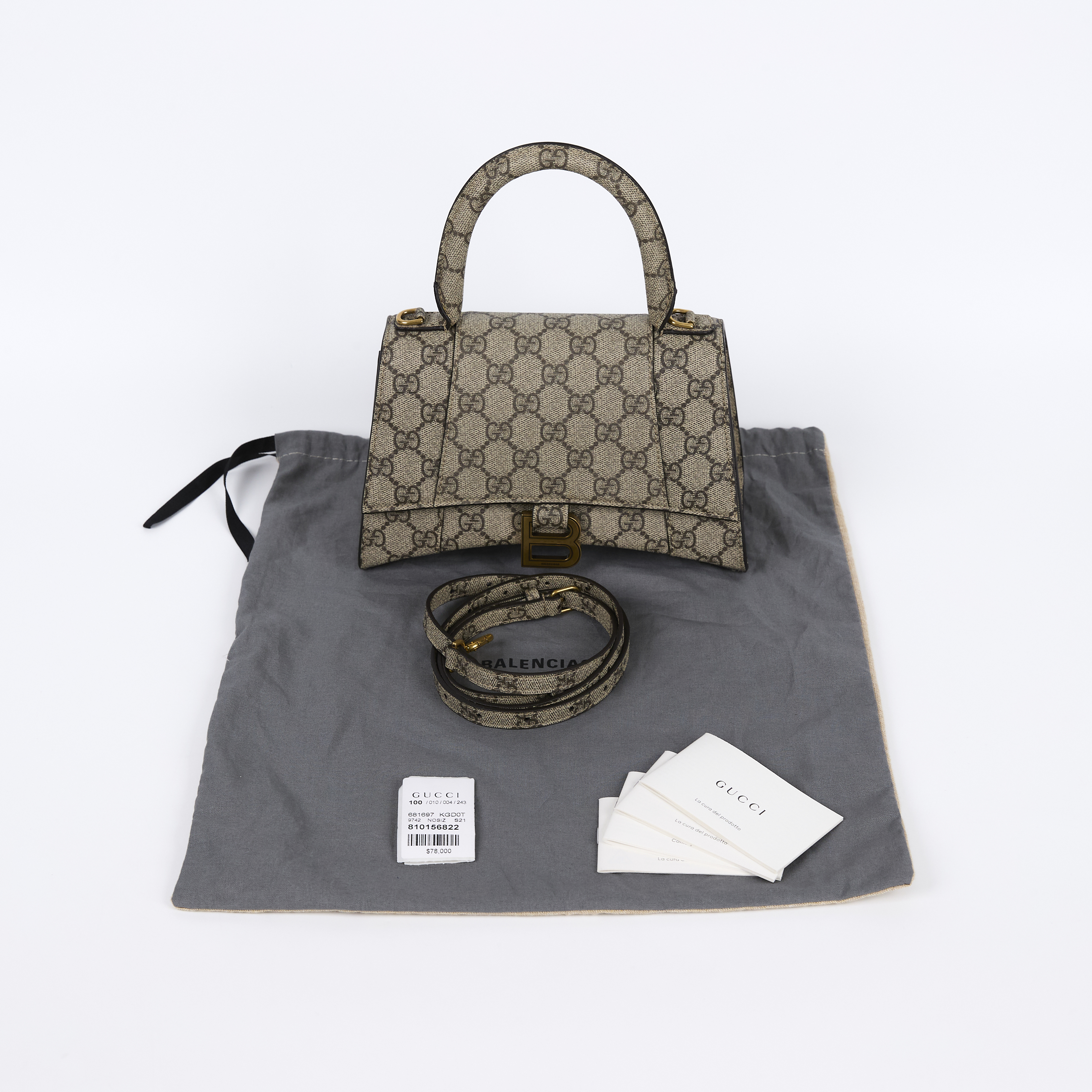 古馳 GUCCI Hacker Project BALENCIAGA  沙漏包 681697 KGD0T  防塵袋/背帶