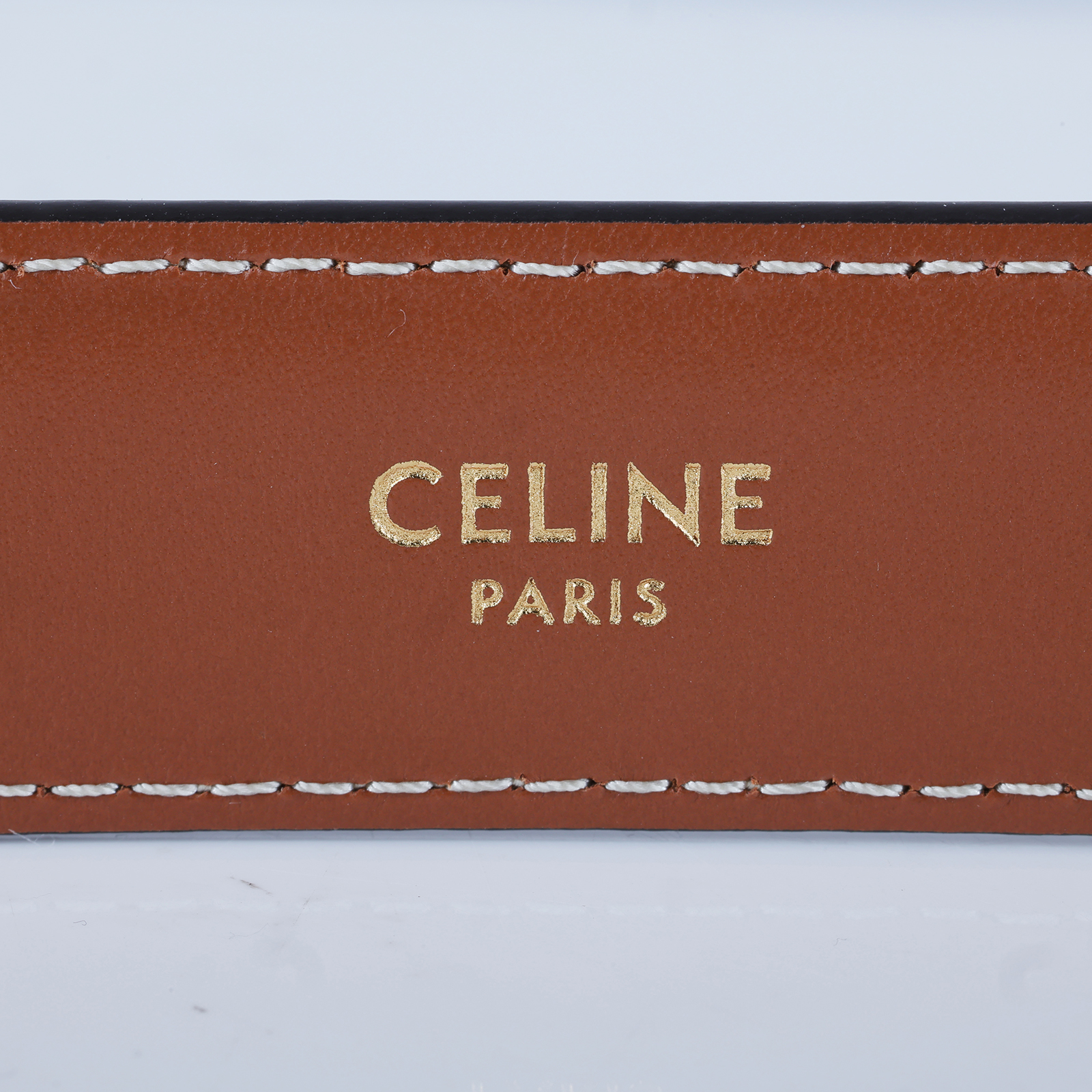 思琳 CELINE Triomphe 25毫米 腰帶 45AK93A78_70 凱旋門棕色皮帶#70 原廠盒子/購買證明