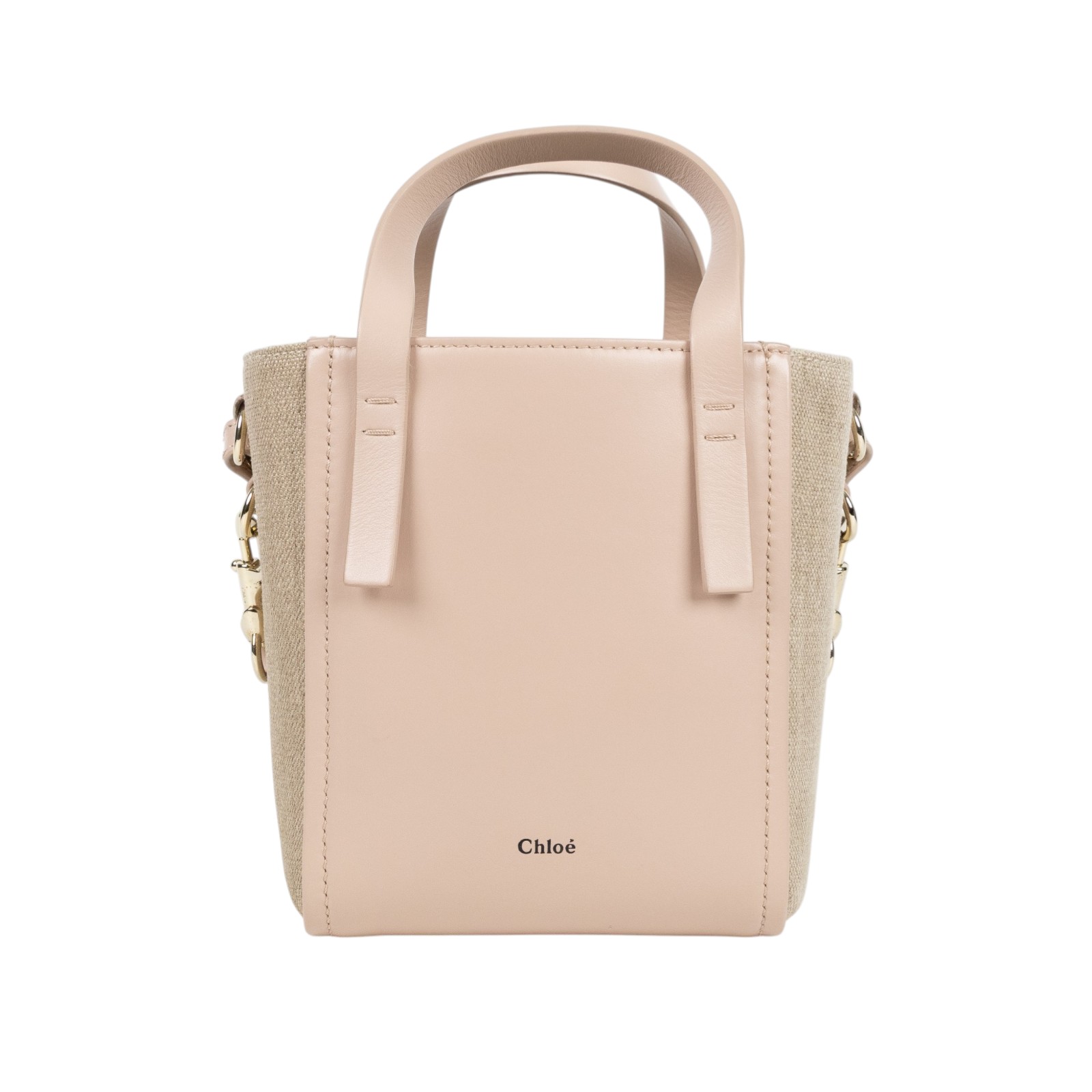 蔻依 CHLOE Sense 托特包 小型 CHC23AS425L1626Z 粉帆布2WAY包 防塵袋