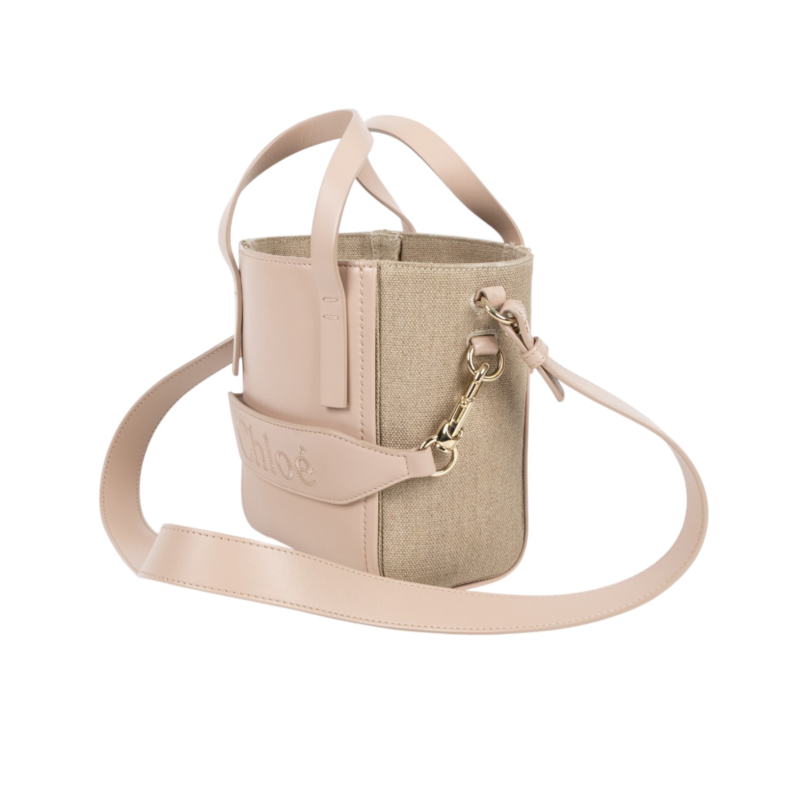 蔻依 CHLOE Sense 托特包 小型 CHC23AS425L1626Z 粉帆布2WAY包 防塵袋