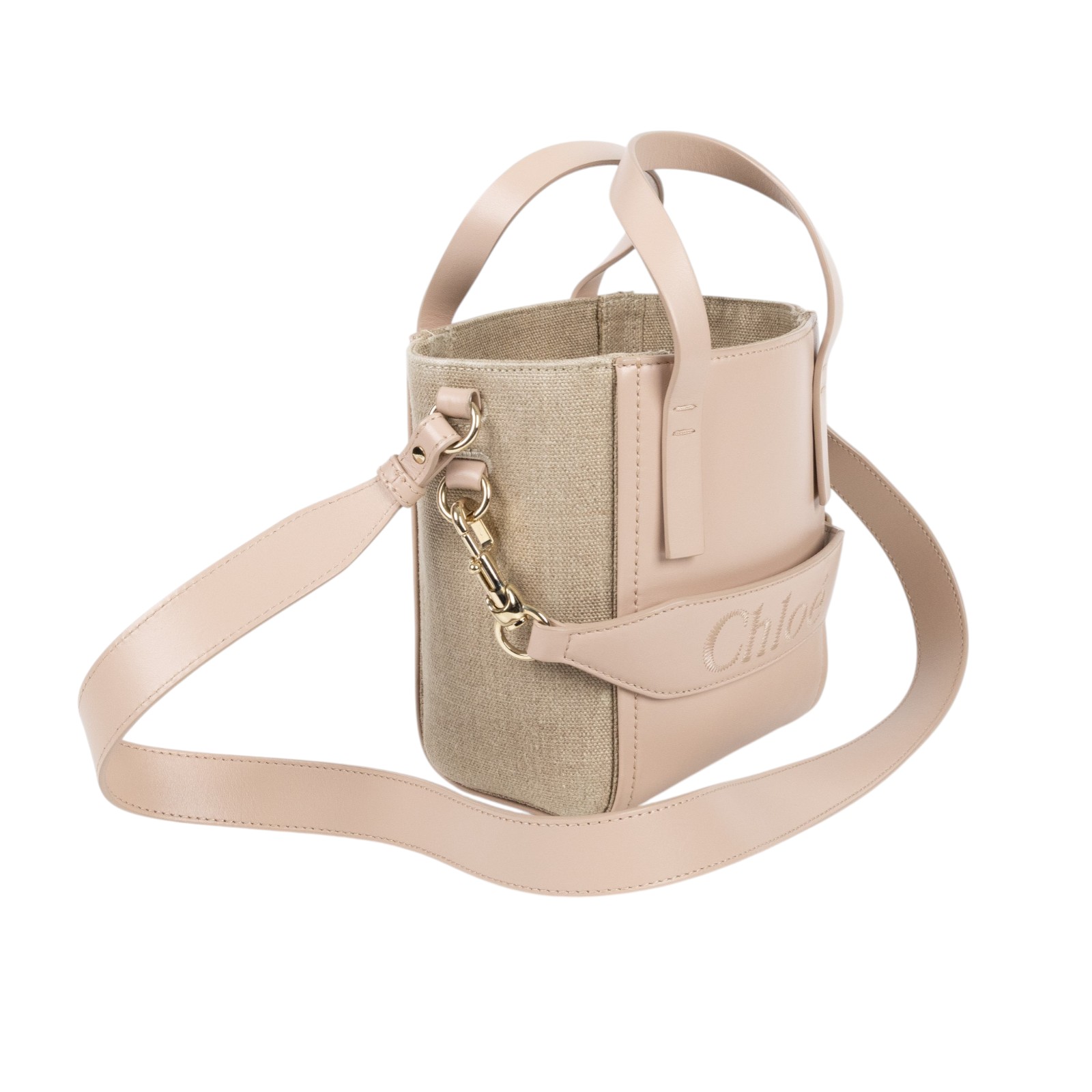 蔻依 CHLOE Sense 托特包 小型 CHC23AS425L1626Z 粉帆布2WAY包 防塵袋
