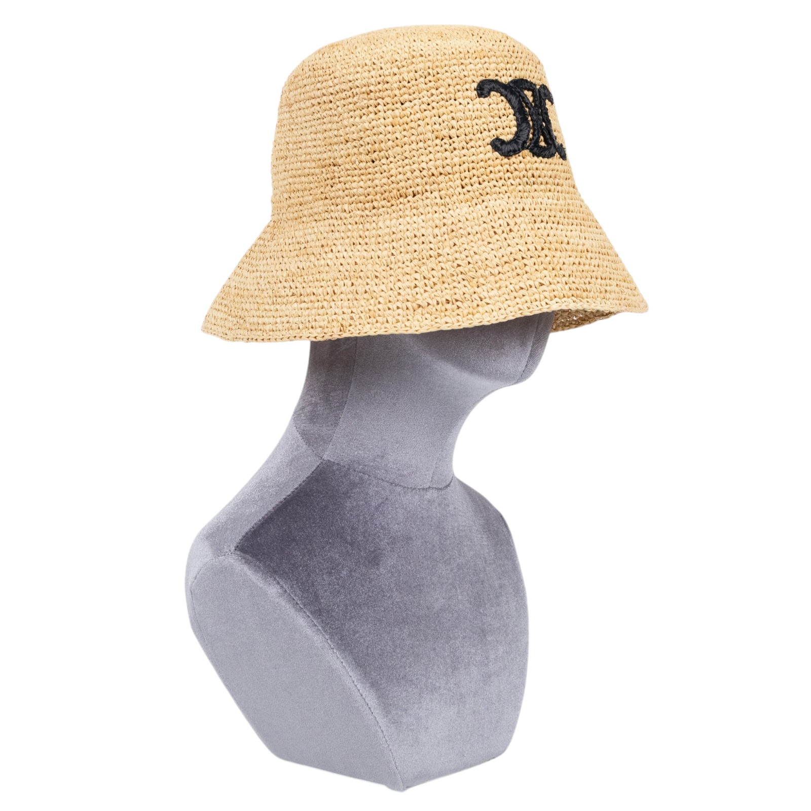 思琳 CELINE Triomphe 拉菲草漁夫帽 2AUP7517Q_S 草編凱旋門漁夫帽#S 購買證明