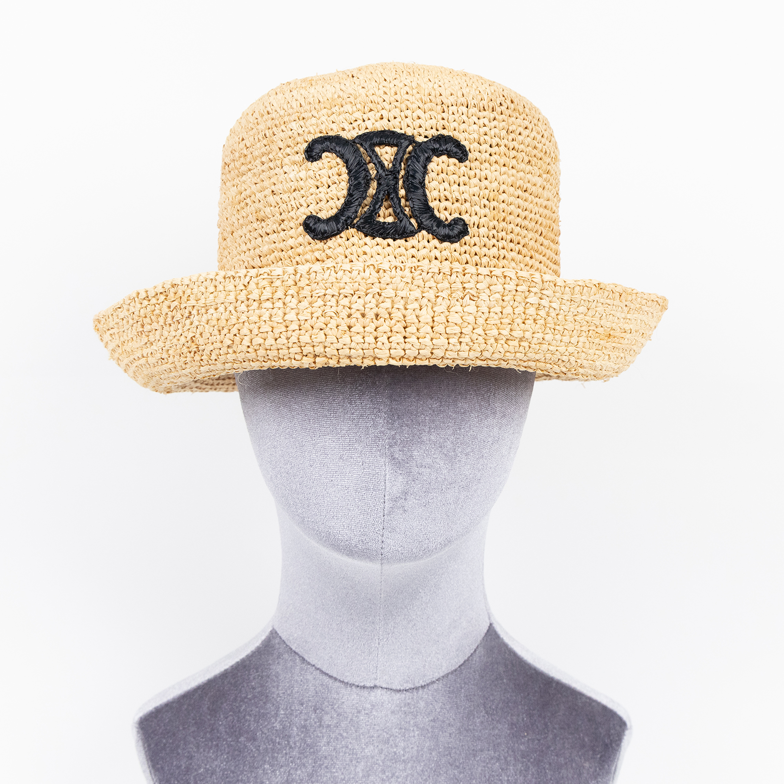 思琳 CELINE Triomphe 拉菲草漁夫帽 2AUP7517Q_S 草編凱旋門漁夫帽#S 購買證明