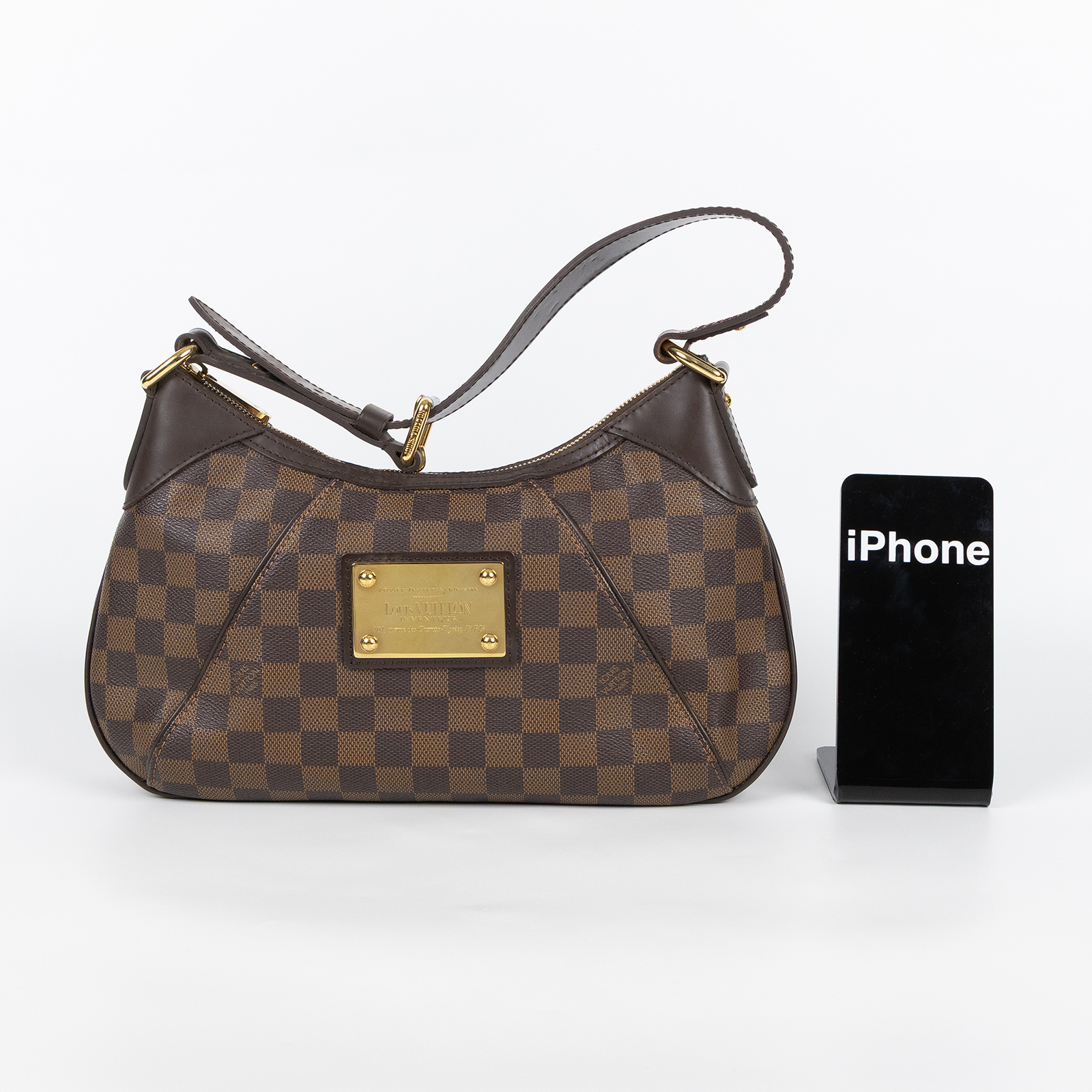 路易威登 LOUIS VUITTON Thames PM 肩背包 手提包 南瓜包 金牌包 N48180 棋盤格肩背包 防塵袋