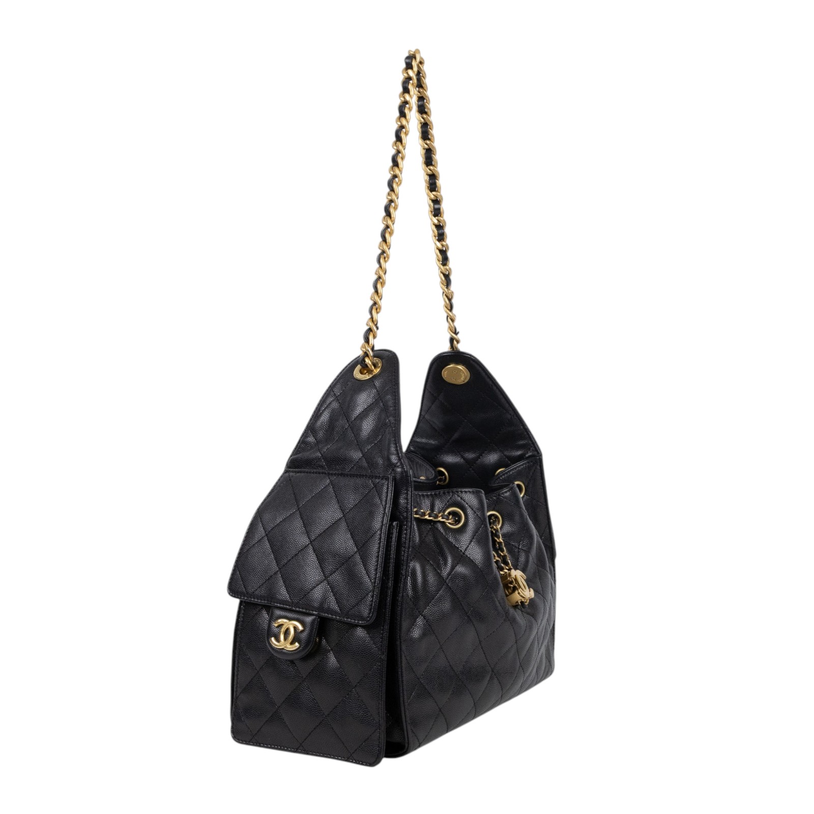 香奈兒 CHANEL 25 小型包 AS5293 晶片款 黑荔枝25包 小號 防塵袋