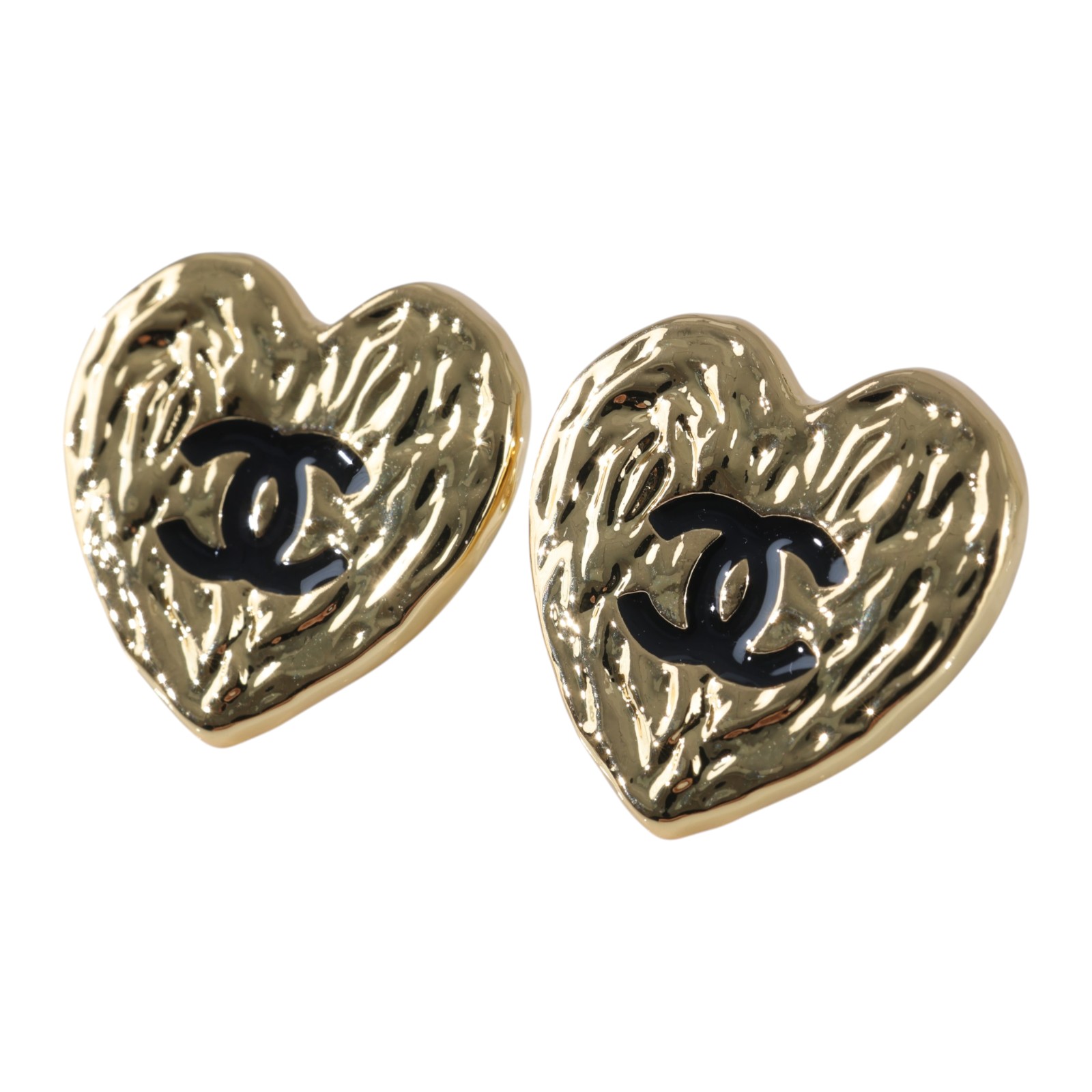 香奈兒 CHANEL CC LOGO 耳環 耳釘 B24P 金熔岩愛心耳環 無附屬品