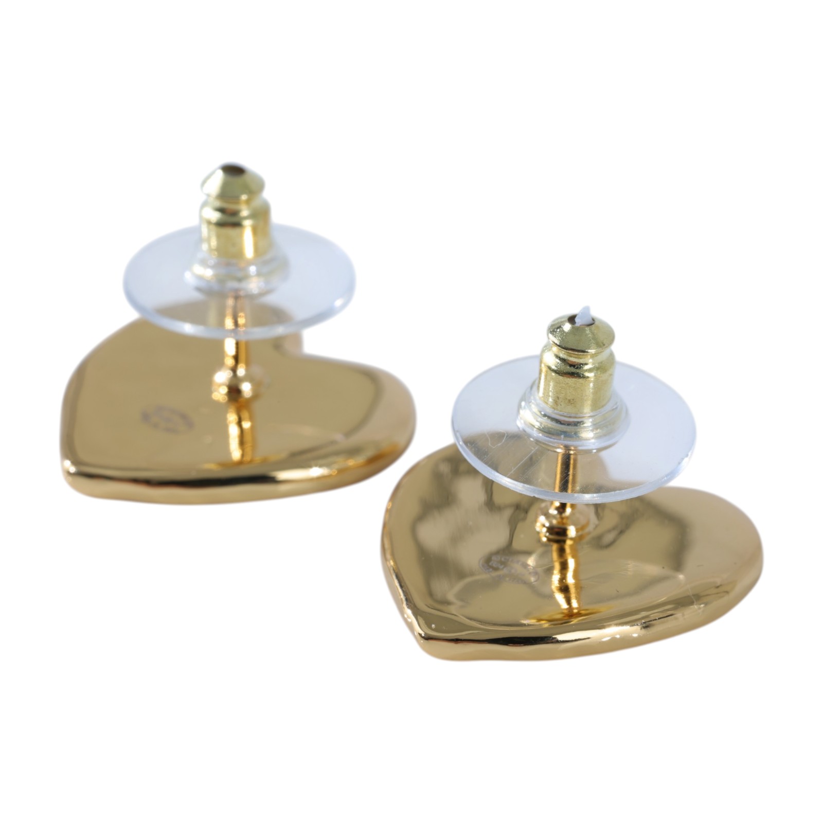 香奈兒 CHANEL CC LOGO 耳環 耳釘 B24P 金熔岩愛心耳環 無附屬品