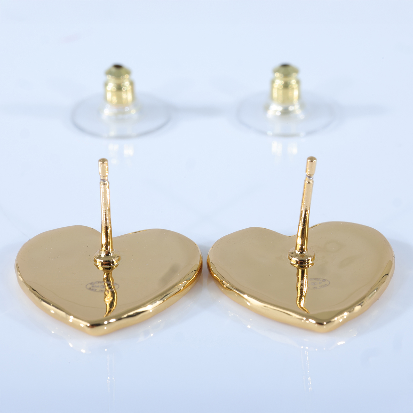 香奈兒 CHANEL CC LOGO 耳環 耳釘 B24P 金熔岩愛心耳環 無附屬品