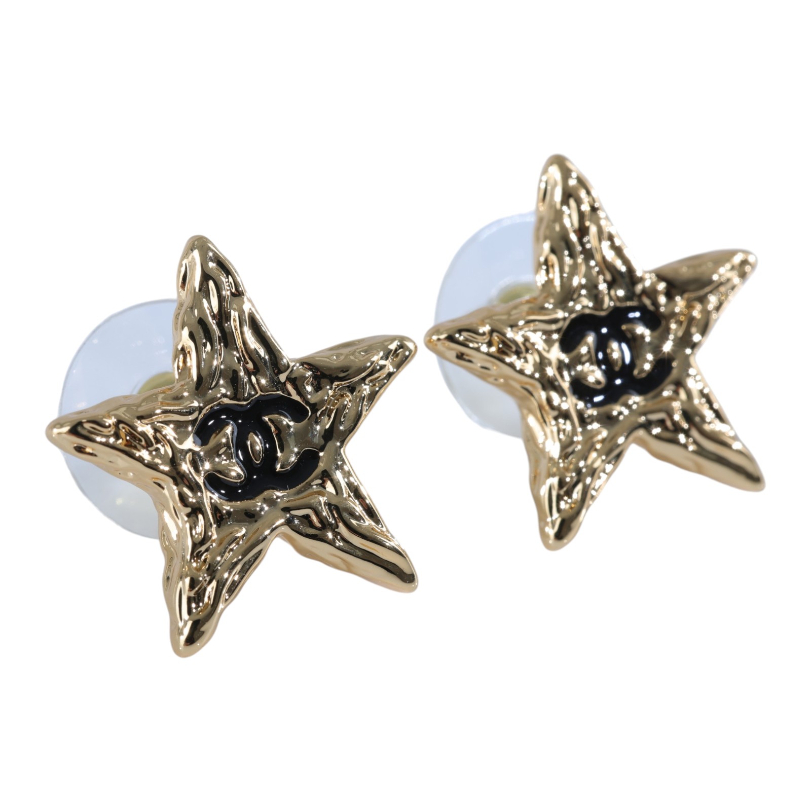 香奈兒 CHANEL CC LOGO 耳環 耳釘 B24P 金熔岩星星耳環 無附屬品