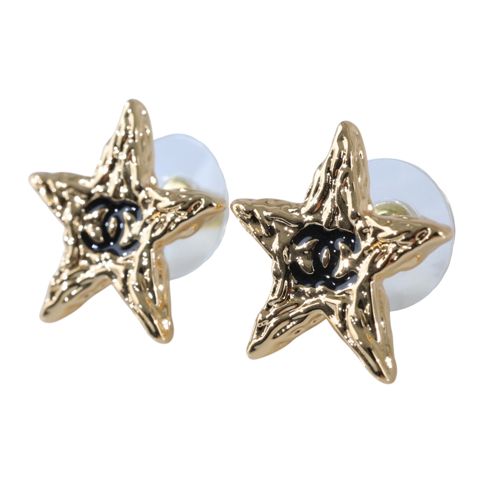 香奈兒 CHANEL CC LOGO 耳環 耳釘 B24P 金熔岩星星耳環 無附屬品