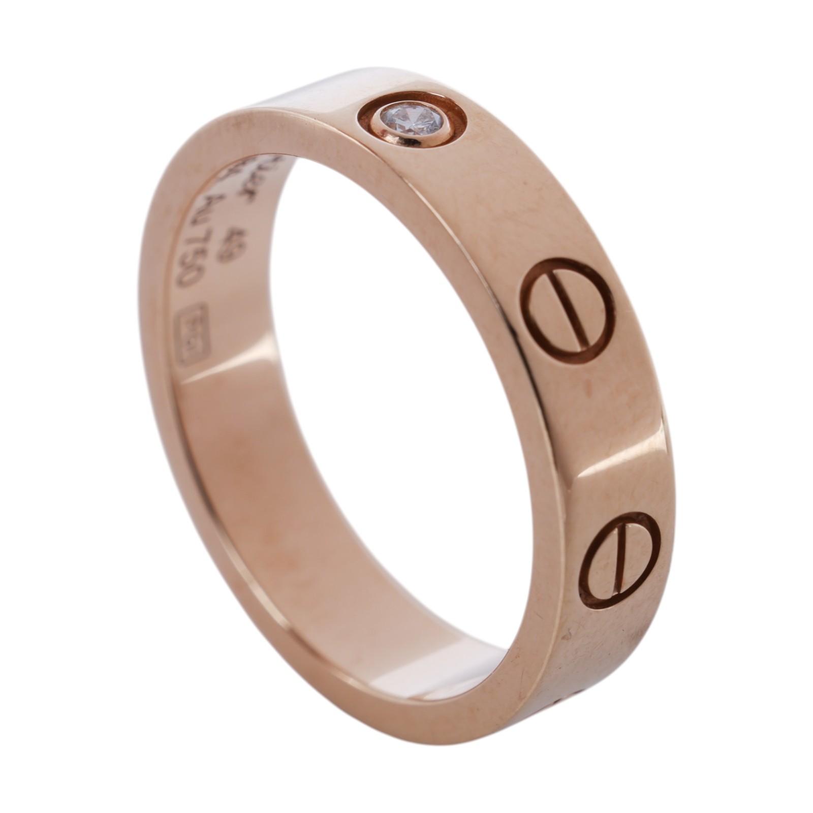 卡地亞 CARTIER Love 戒指 小型款 1顆鑽石 B4050749 RG 單鑽LOVE戒指#49 原廠盒子/保書