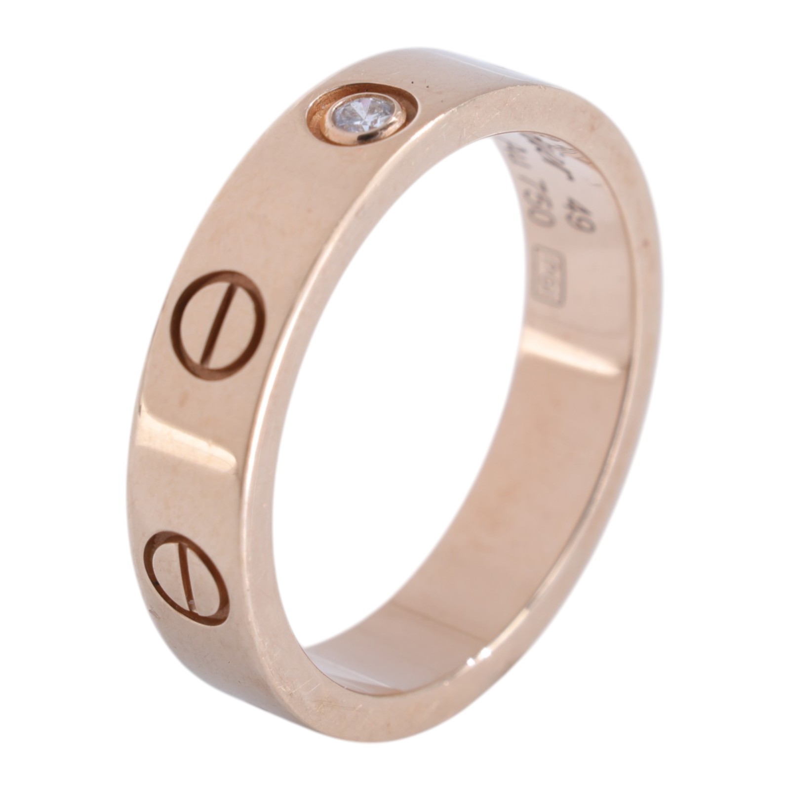 卡地亞 CARTIER Love 戒指 小型款 1顆鑽石 B4050749 RG 單鑽LOVE戒指#49 原廠盒子/保書