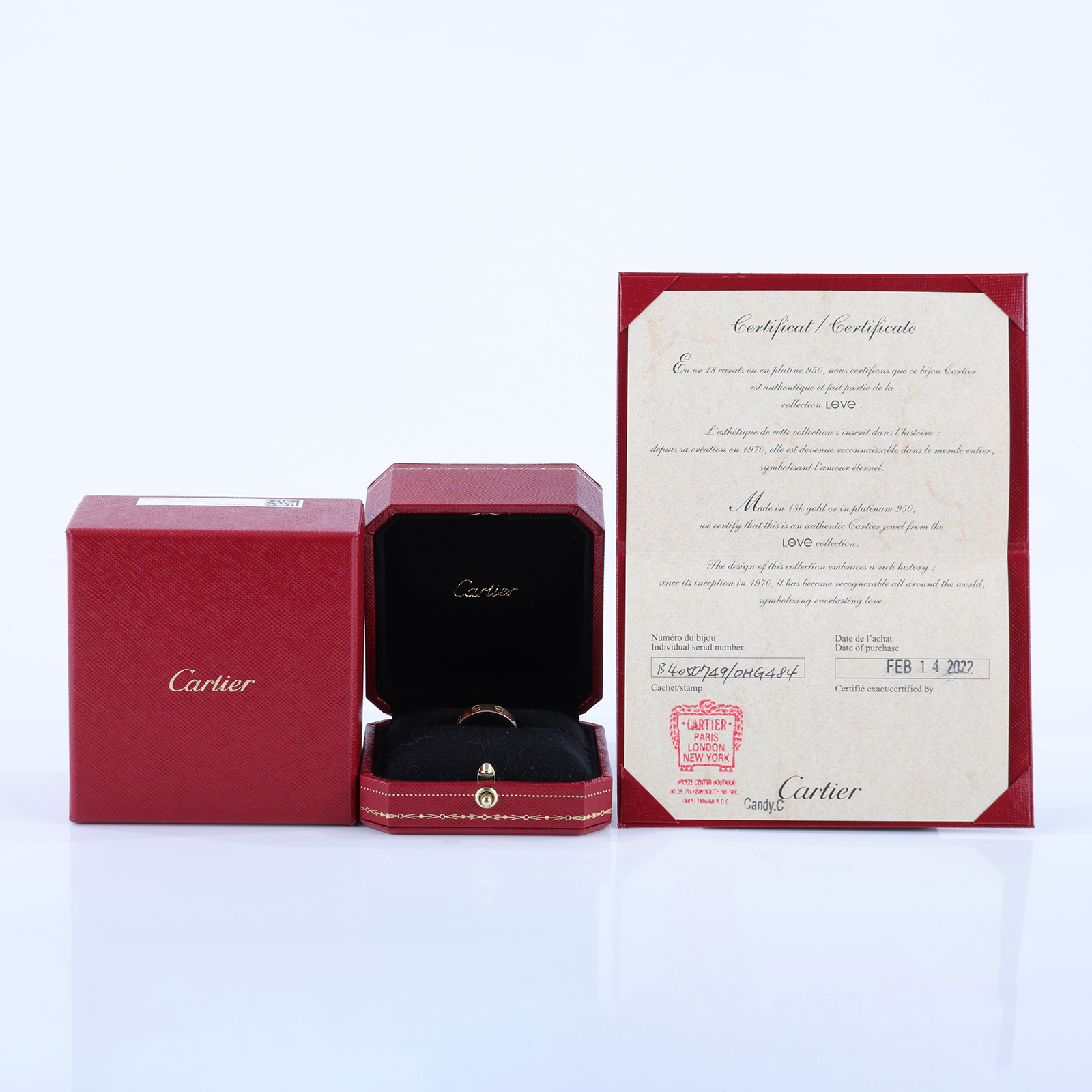 卡地亞 CARTIER Love 戒指 小型款 1顆鑽石 B4050749 RG 單鑽LOVE戒指#49 原廠盒子/保書