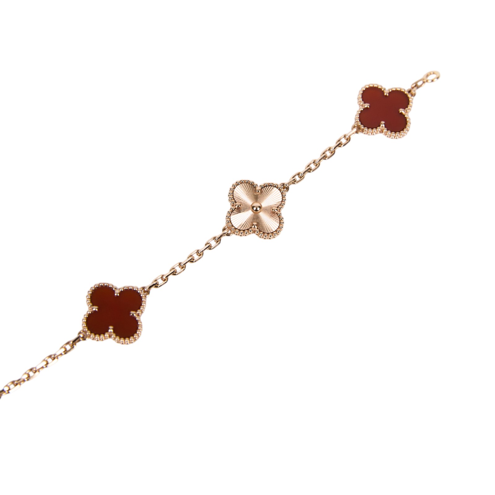 梵克雅寶 Van Cleef & Arpels Vintage Alhambra手鍊 5枚四葉幸運圖騰 VCARP7RP00  原廠盒子/防塵袋/保證卡