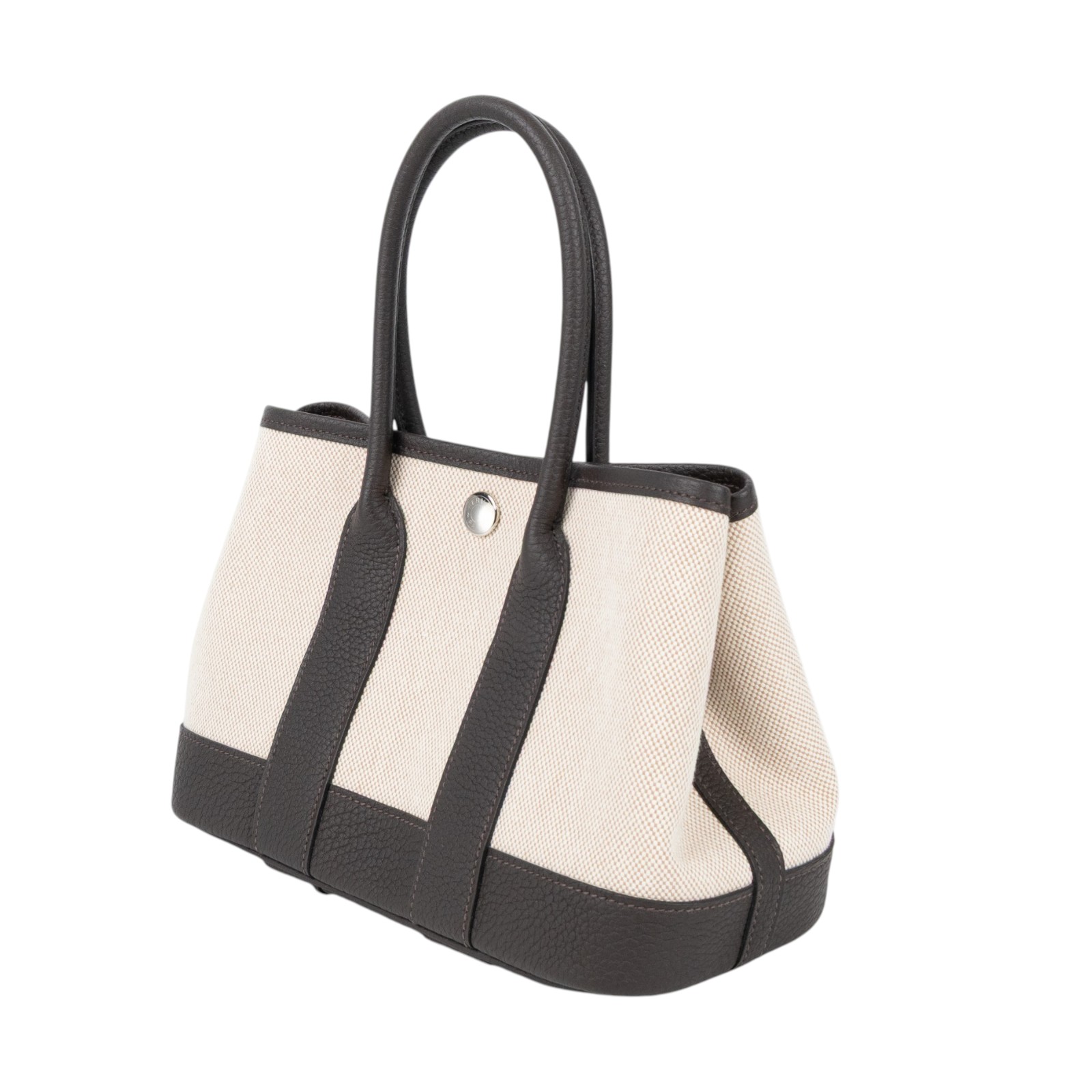 愛馬仕 Hermes Neo Garden Party 花園派對包 23 銀色五金 淺米色 米色 烏木色 H086418CKAB /WAM006UH  原廠盒子/防塵袋/購買證明