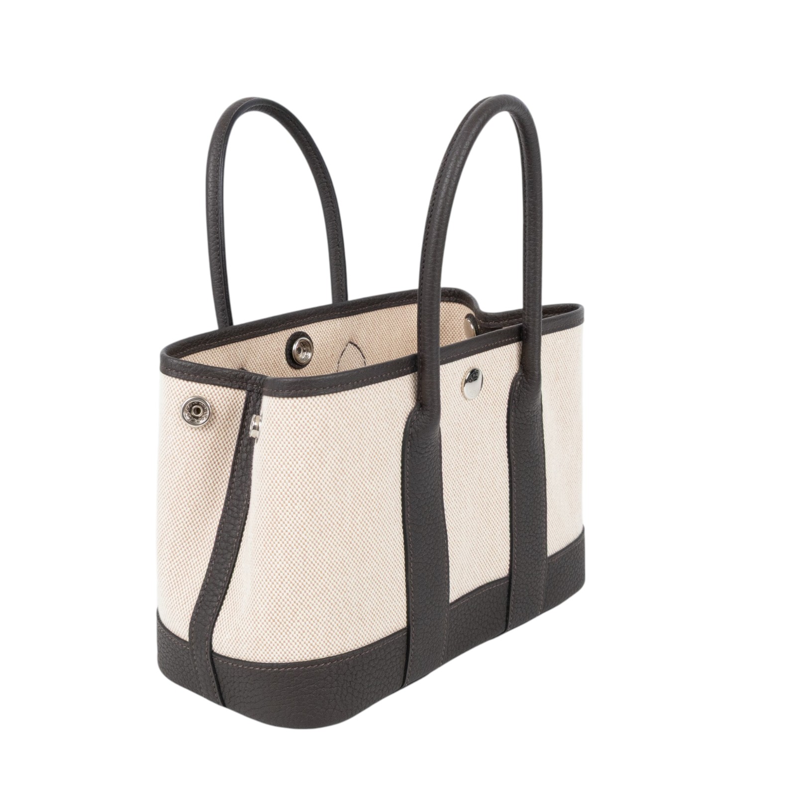 愛馬仕 Hermes Neo Garden Party 花園派對包 23 銀色五金 淺米色 米色 烏木色 H086418CKAB /WAM006UH  原廠盒子/防塵袋/購買證明