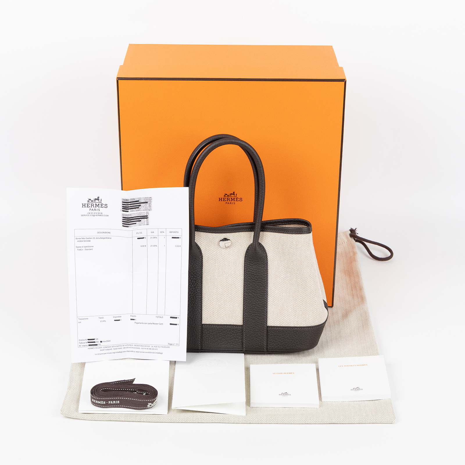 愛馬仕 Hermes Neo Garden Party 花園派對包 23 銀色五金 淺米色 米色 烏木色 H086418CKAB /WAM006UH  原廠盒子/防塵袋/購買證明