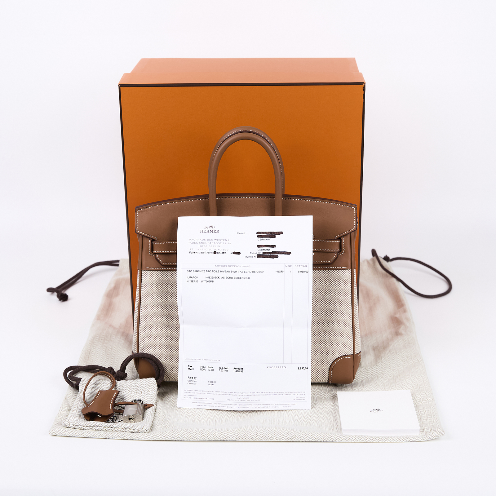愛馬仕 Hermes Birkin Bag 柏金包 25 金色五金 Ecru Beige 金棕色 H082686CKAS /WIT362PB  原廠盒子/防塵袋/購買證明