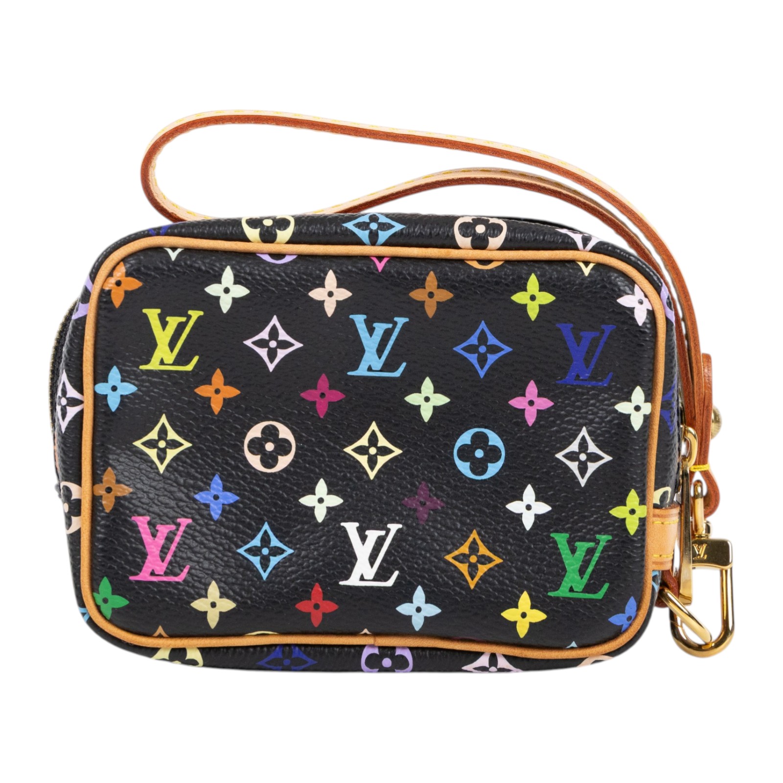 路易威登 LOUIS VUITTON Multi Trousse Wapity Pouch 手拿包 零錢包 村上隆 黑三彩 M58034  無附屬品