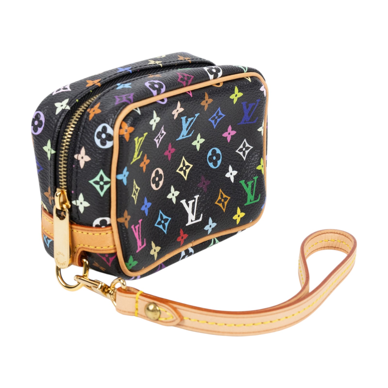 路易威登 LOUIS VUITTON Multi Trousse Wapity Pouch 手拿包 零錢包 村上隆 黑三彩 M58034  無附屬品