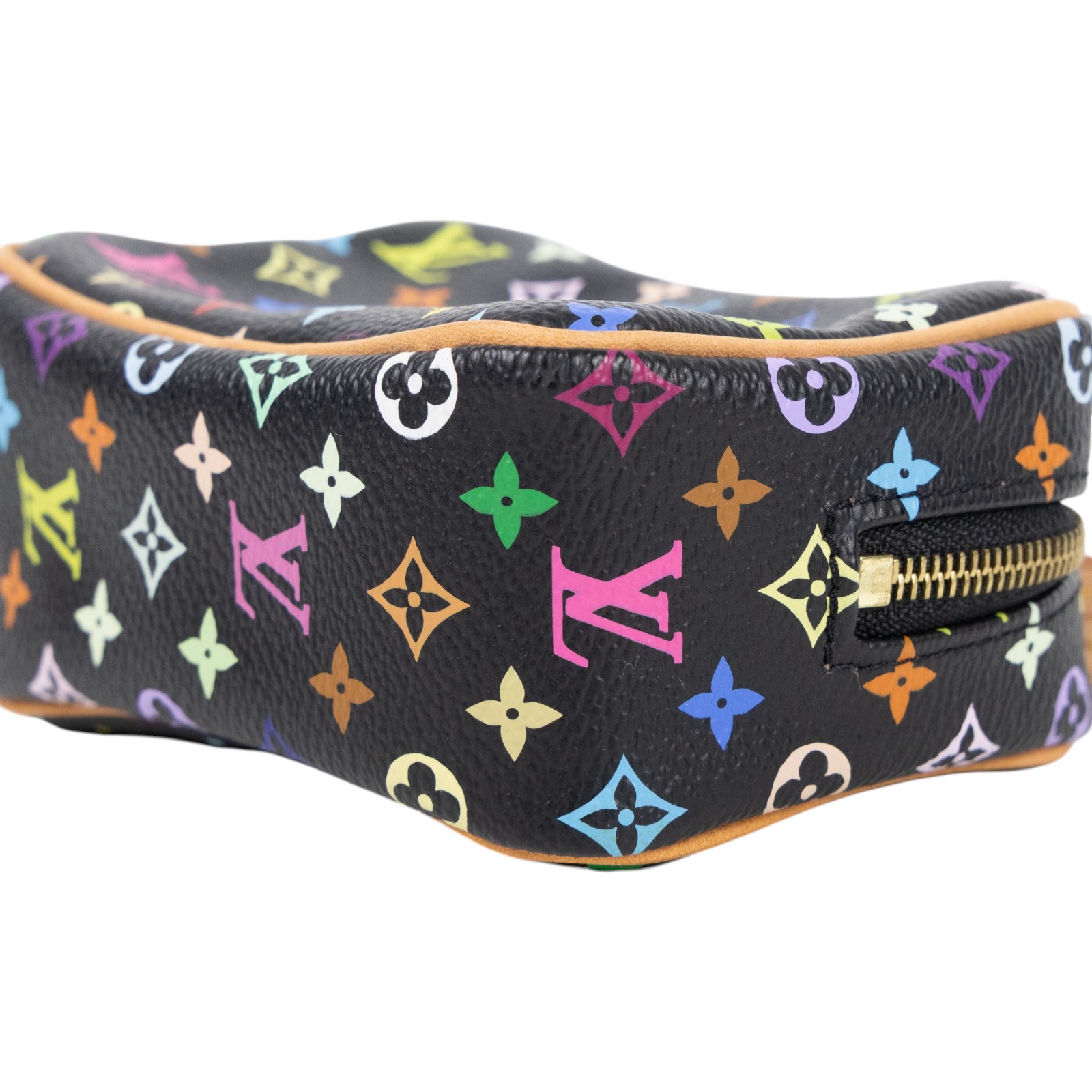 路易威登 LOUIS VUITTON Multi Trousse Wapity Pouch 手拿包 零錢包 村上隆 黑三彩 M58034  無附屬品