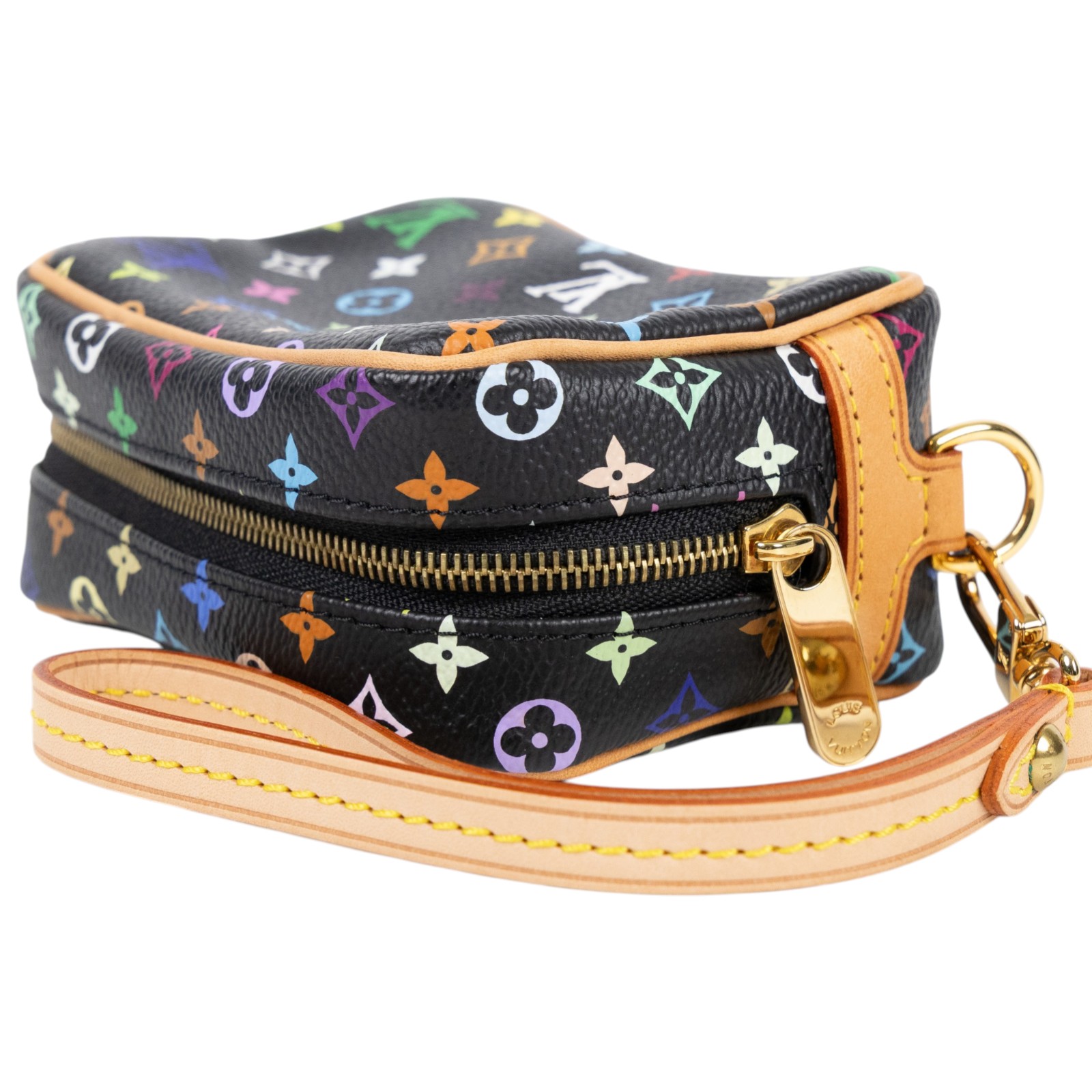 路易威登 LOUIS VUITTON Multi Trousse Wapity Pouch 手拿包 零錢包 村上隆 黑三彩 M58034  無附屬品