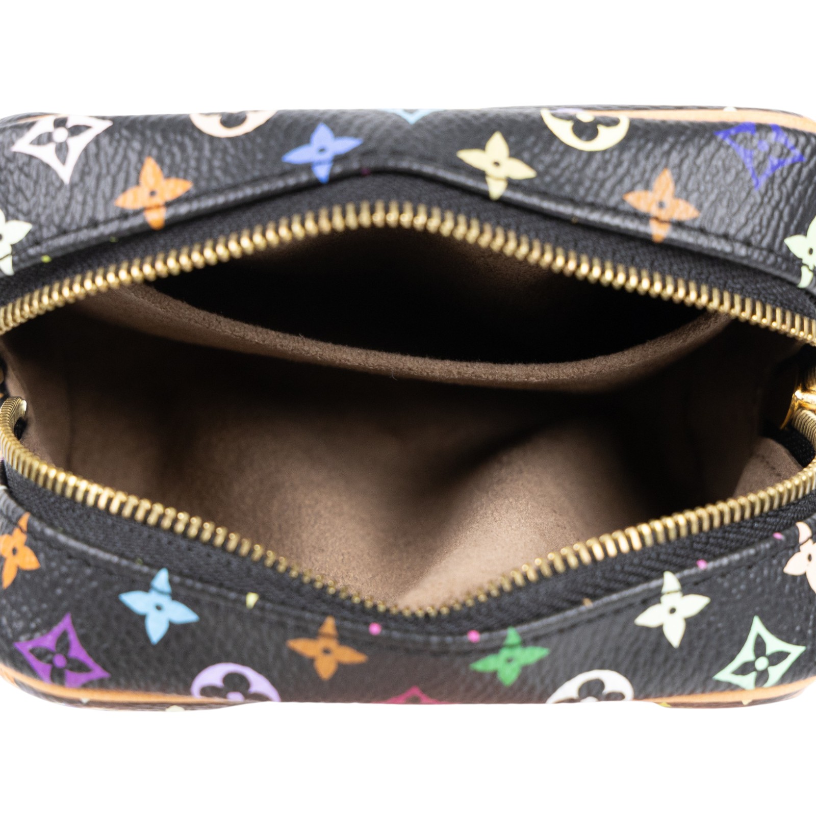 路易威登 LOUIS VUITTON Multi Trousse Wapity Pouch 手拿包 零錢包 村上隆 黑三彩 M58034  無附屬品