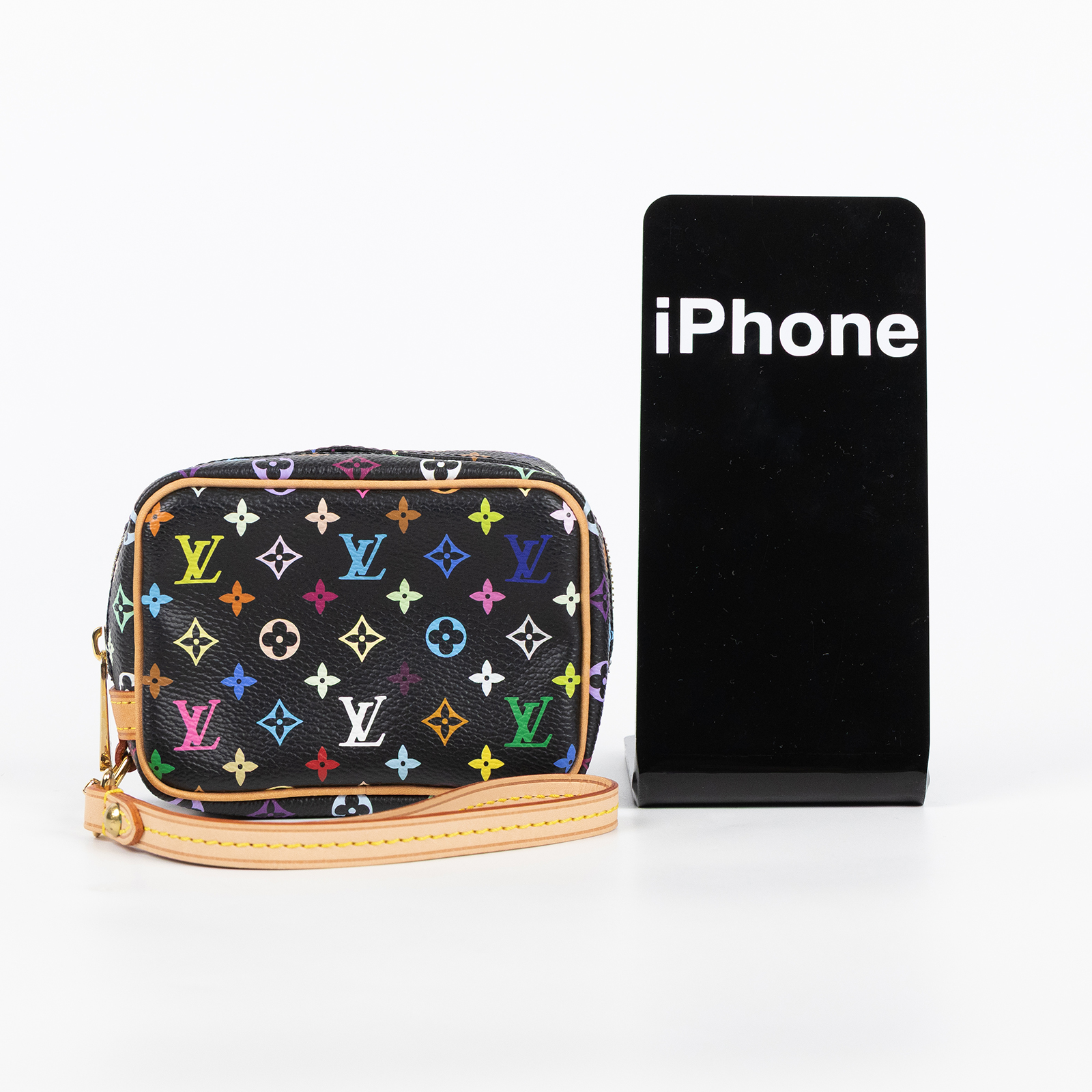 路易威登 LOUIS VUITTON Multi Trousse Wapity Pouch 手拿包 零錢包 村上隆 黑三彩 M58034  無附屬品