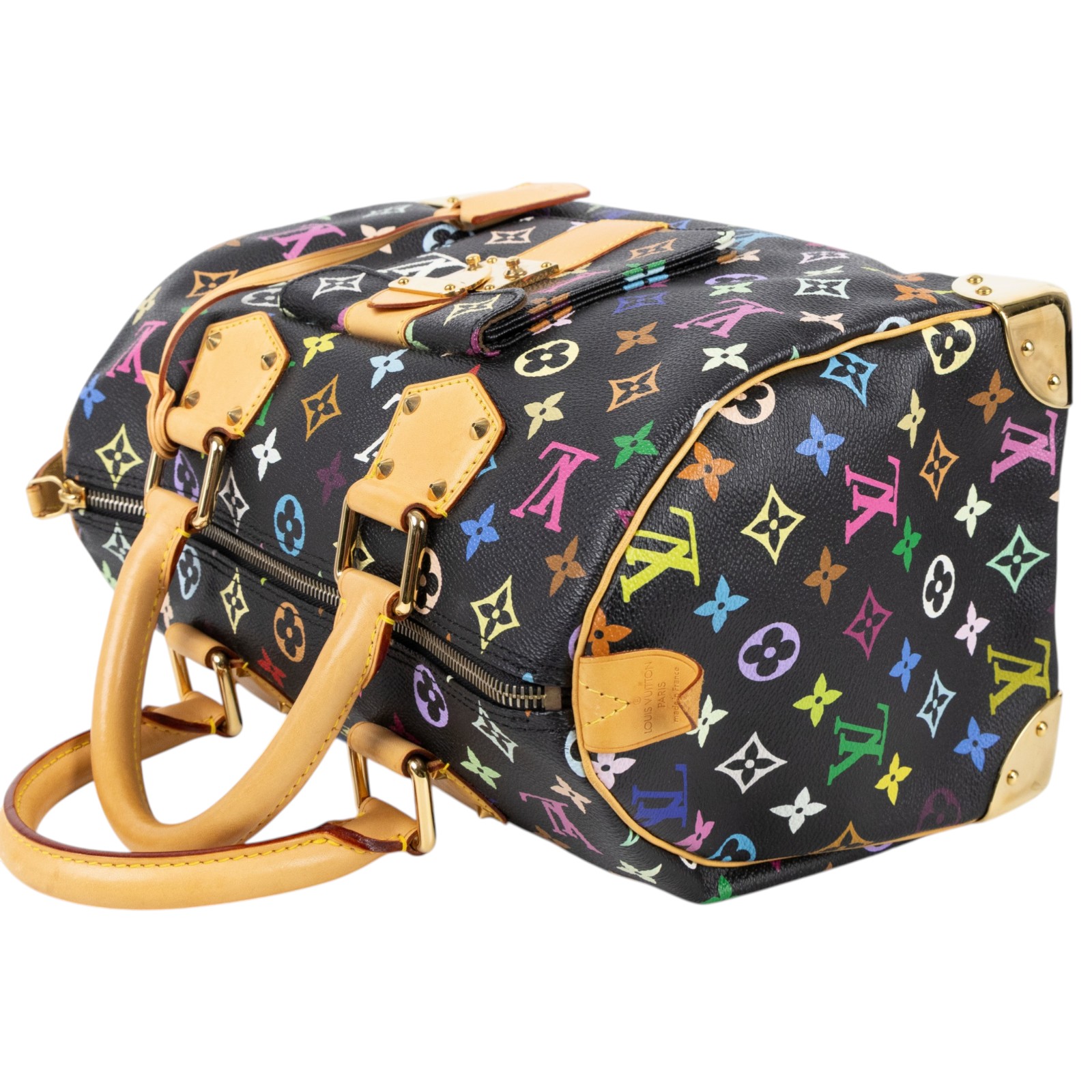 路易威登 LOUIS VUITTON Monogram Multicolor Speedy 30 手提包 村上隆 黑三彩  M92642  原廠盒子