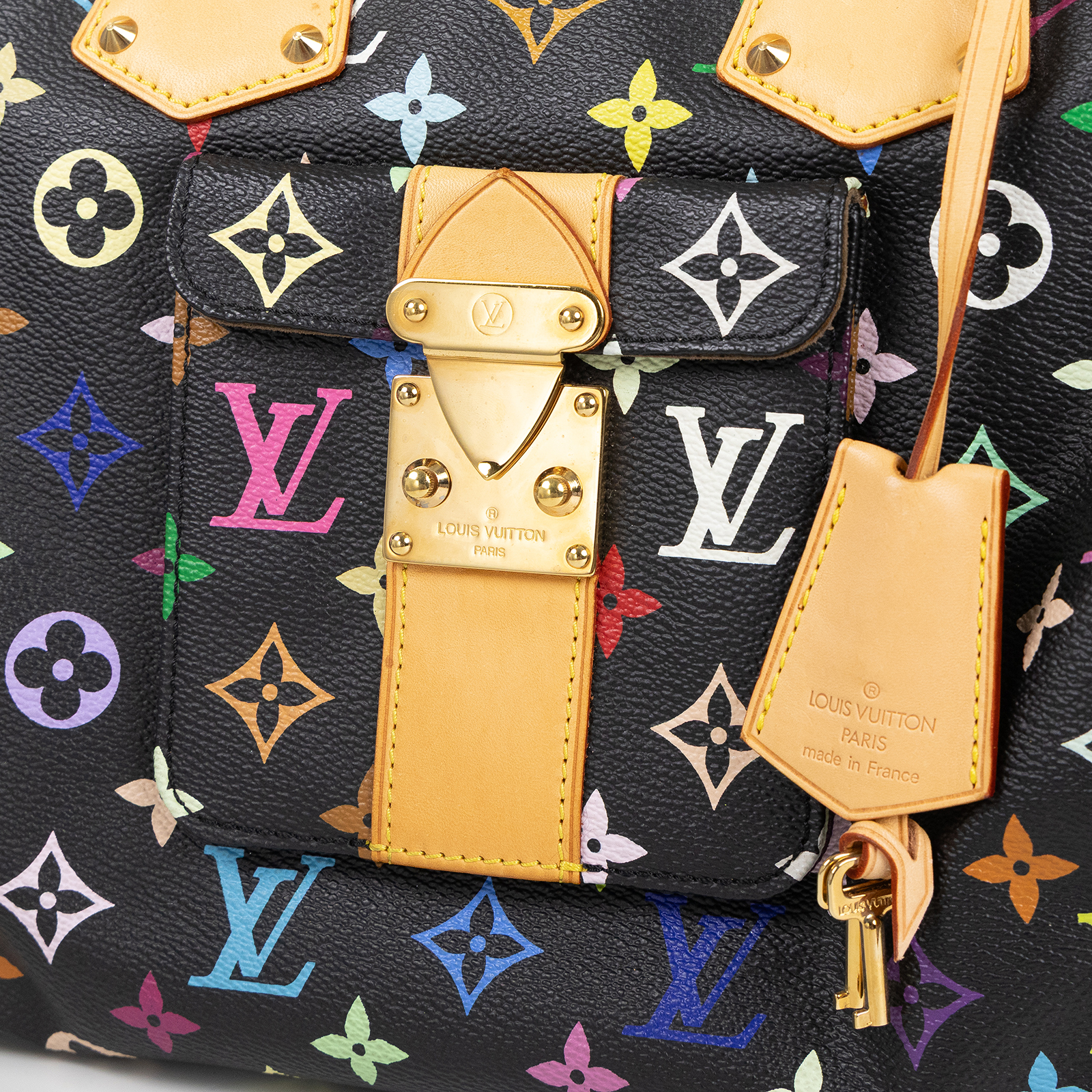 路易威登 LOUIS VUITTON Monogram Multicolor Speedy 30 手提包 村上隆 黑三彩  M92642  原廠盒子