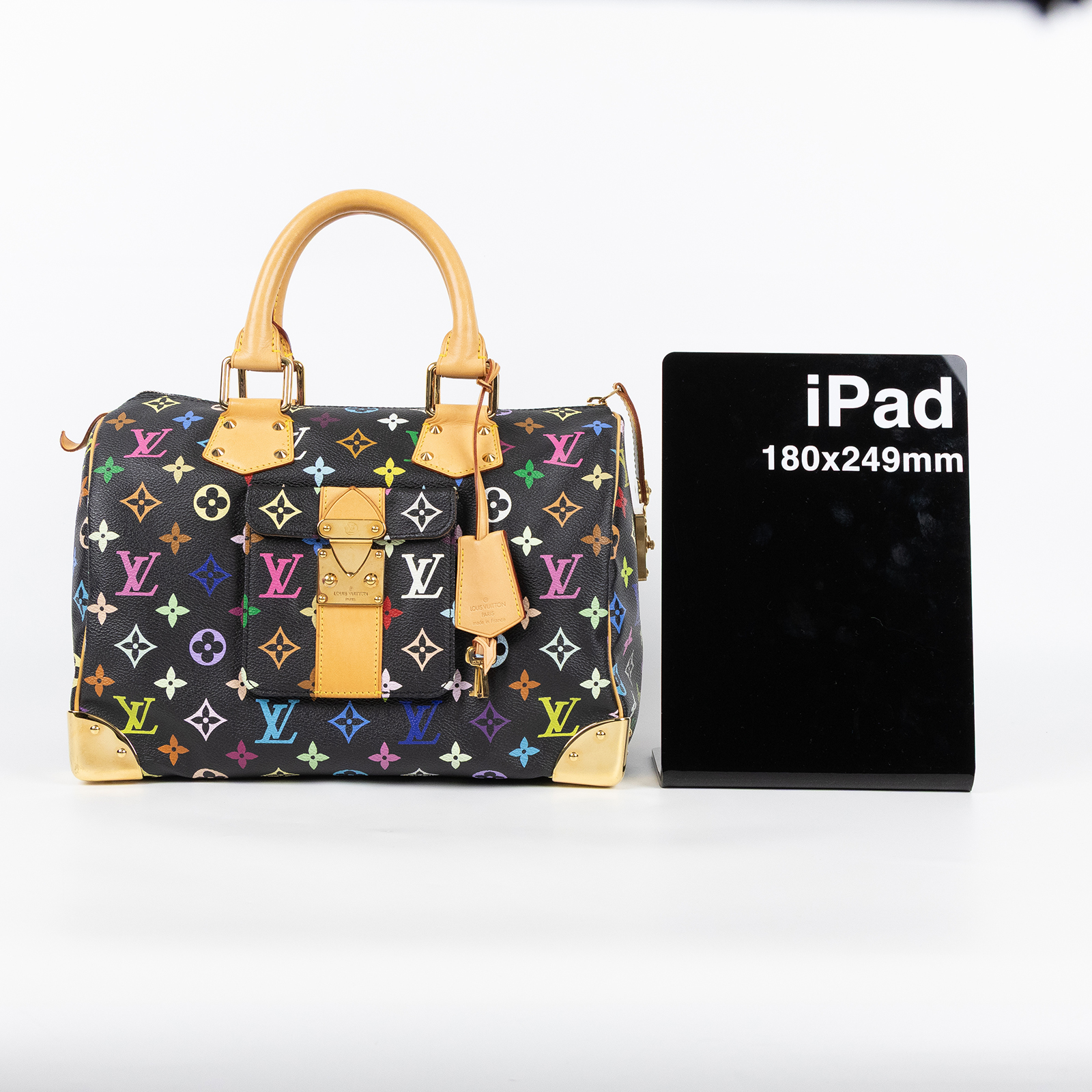 路易威登 LOUIS VUITTON Monogram Multicolor Speedy 30 手提包 村上隆 黑三彩  M92642  原廠盒子