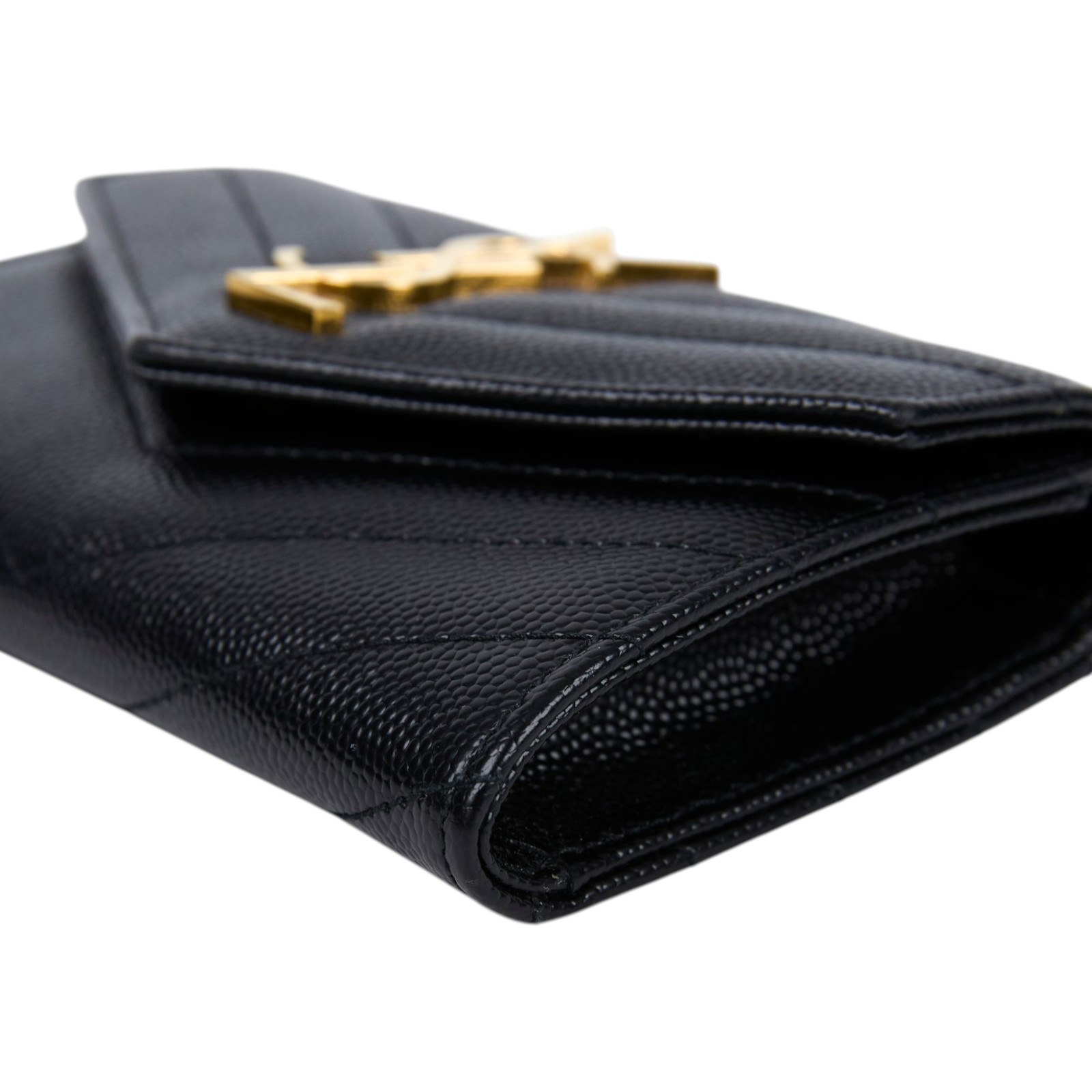 聖羅蘭 YSL SAINT LAURENT cassandre matelassé 粒面壓紋皮革 小型 信封錢包 短夾 414404BOW01  原廠盒子/防塵袋