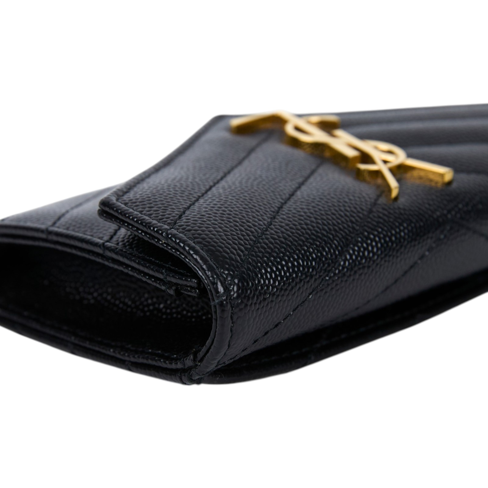 聖羅蘭 YSL SAINT LAURENT cassandre matelassé 粒面壓紋皮革 小型 信封錢包 短夾 414404BOW01  原廠盒子/防塵袋