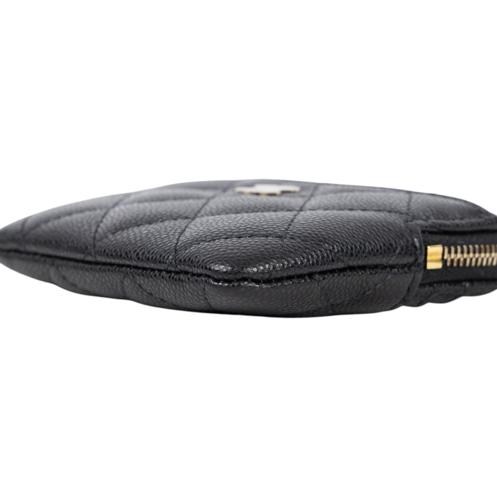 香奈兒 CHANEL CC Logo 5卡 拉鍊 零錢包 AP2061 晶片款 黑金荔枝吐司錢包 原廠盒子/防塵袋