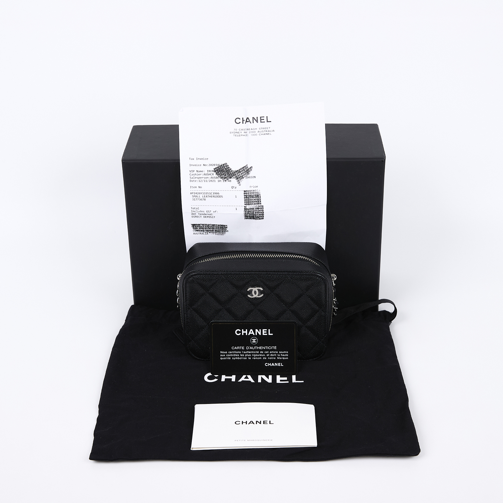 香奈兒 CHANEL CC LOGO 相機包 斜背包 AP2426 Y33351 31開黑荔枝相機包 原廠盒子/防塵袋/保證卡/購買證明